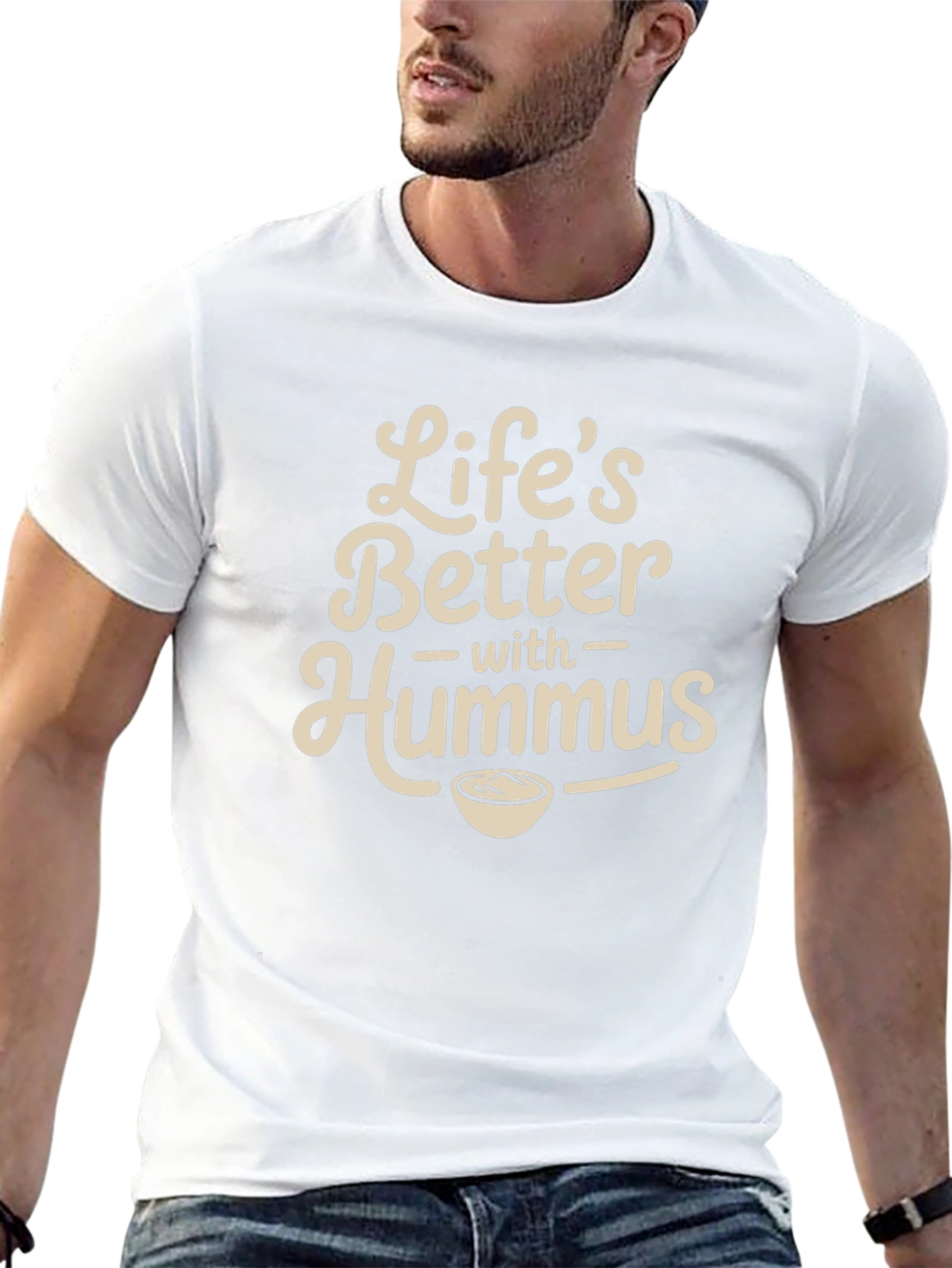 Lifes Better With Hummus Graphic Tee - Black