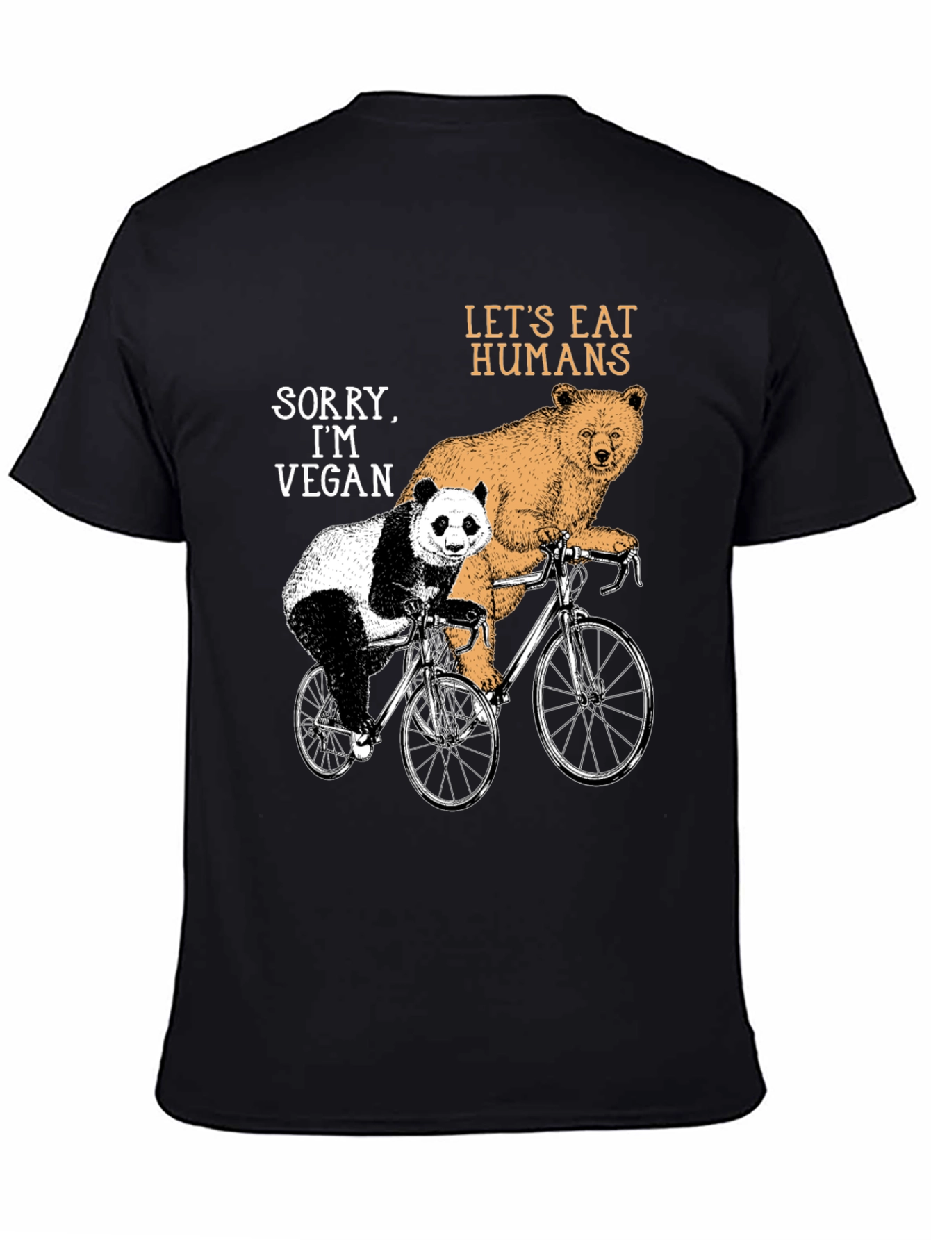 Vegan Bear Bicycle Graphic T-Shirt