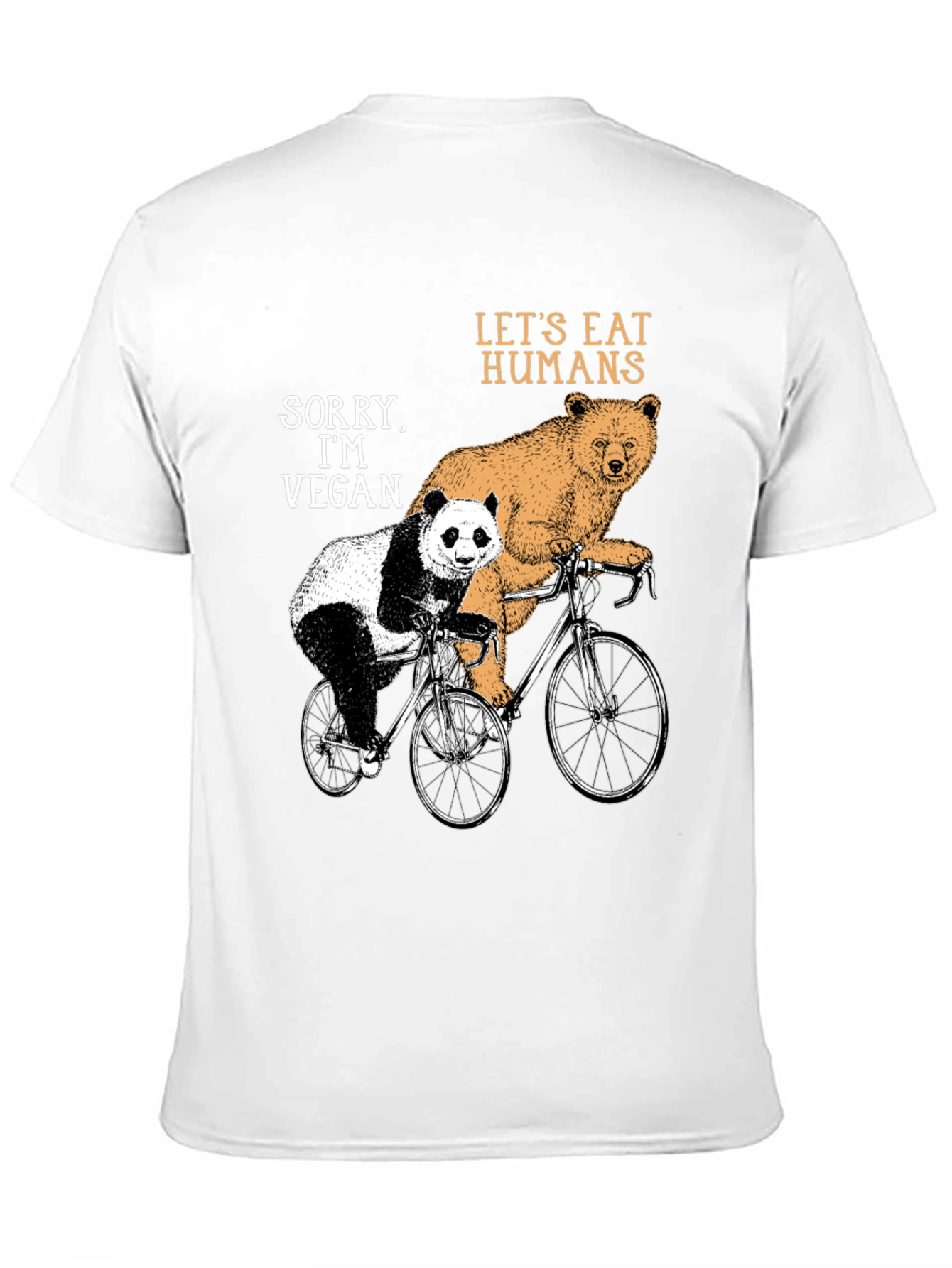 Vegan Bear Bicycle Graphic T-Shirt