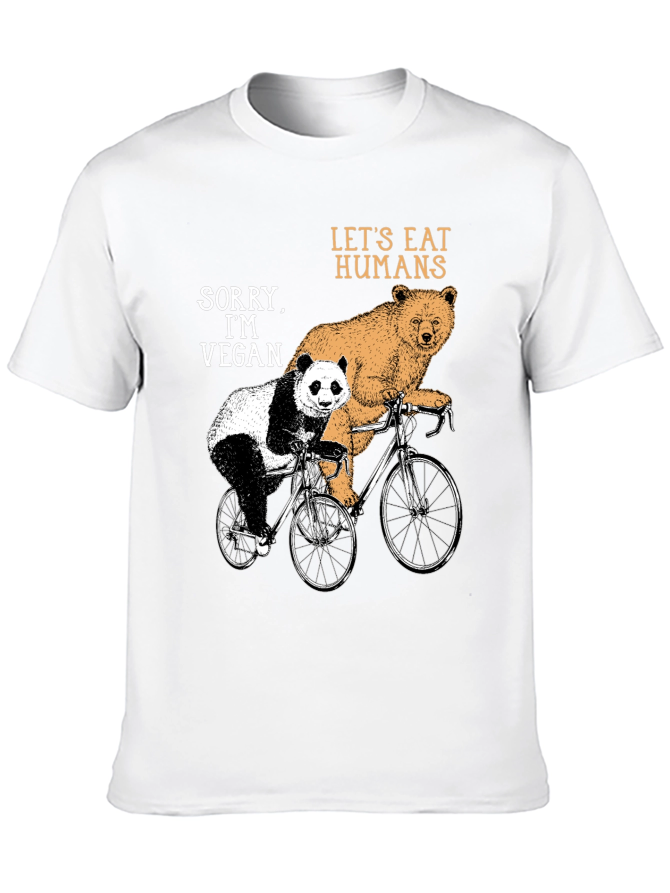 Vegan Bear Bicycle Graphic T-Shirt