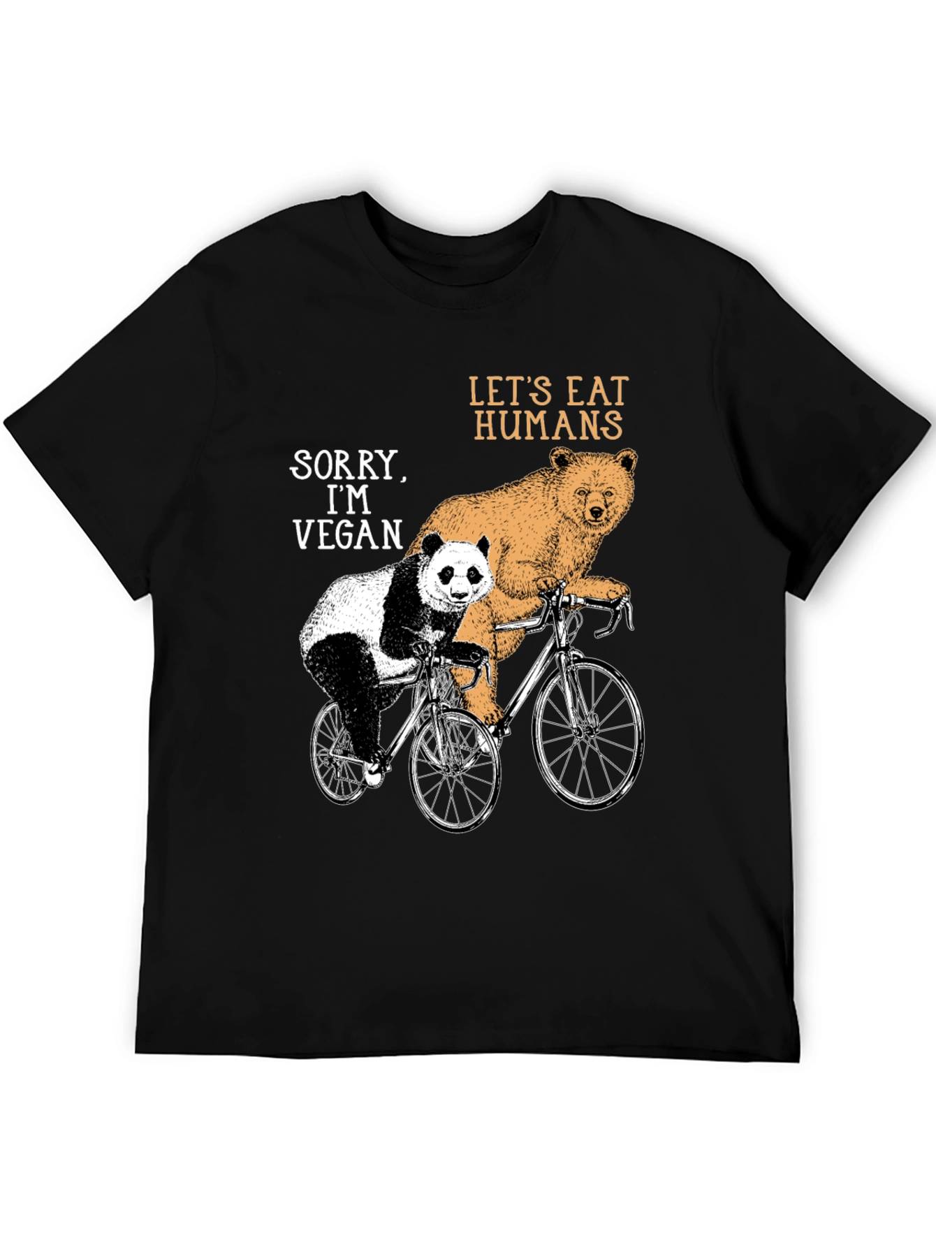 Vegan Bear Bicycle Graphic T-Shirt