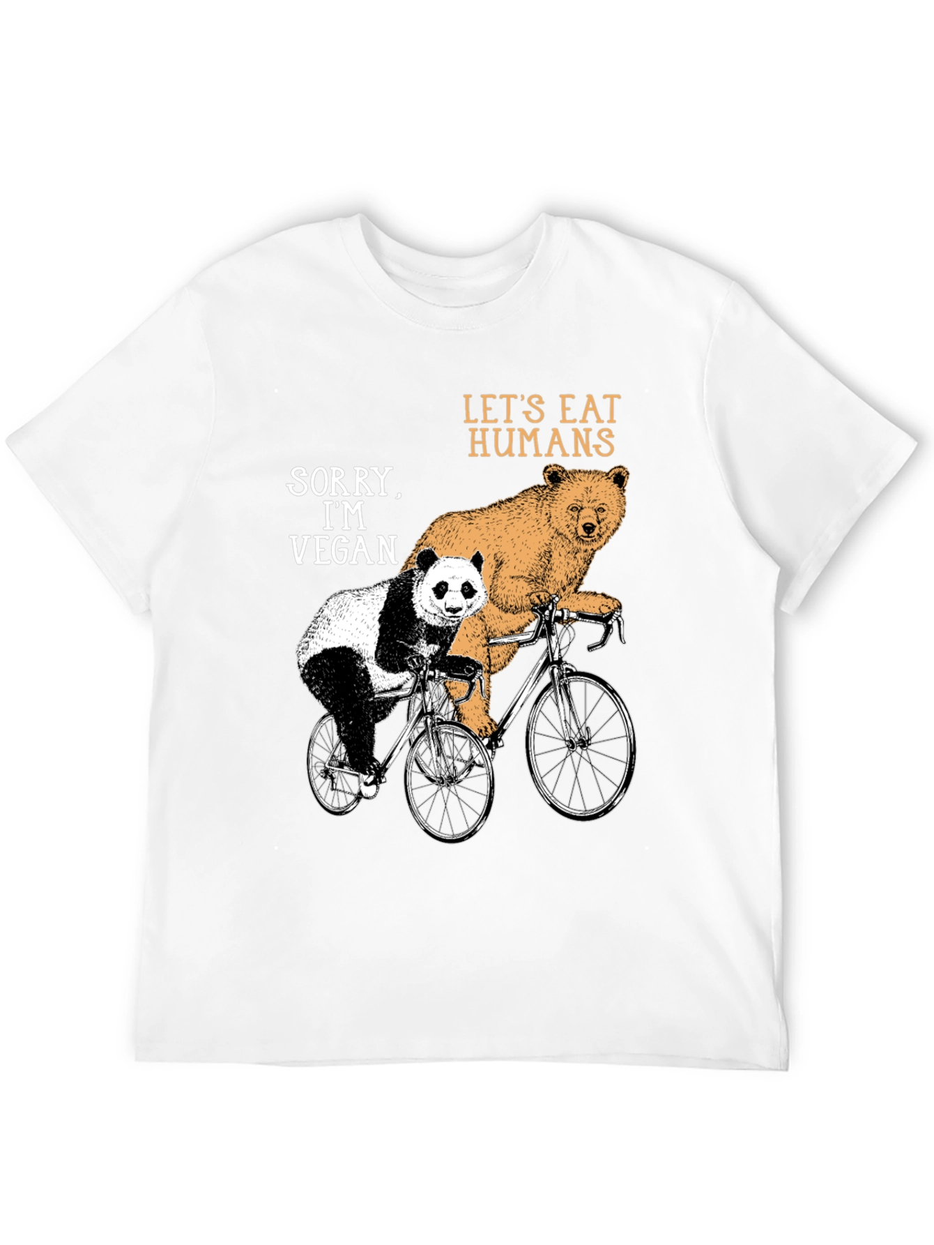 Vegan Bear Bicycle Graphic T-Shirt