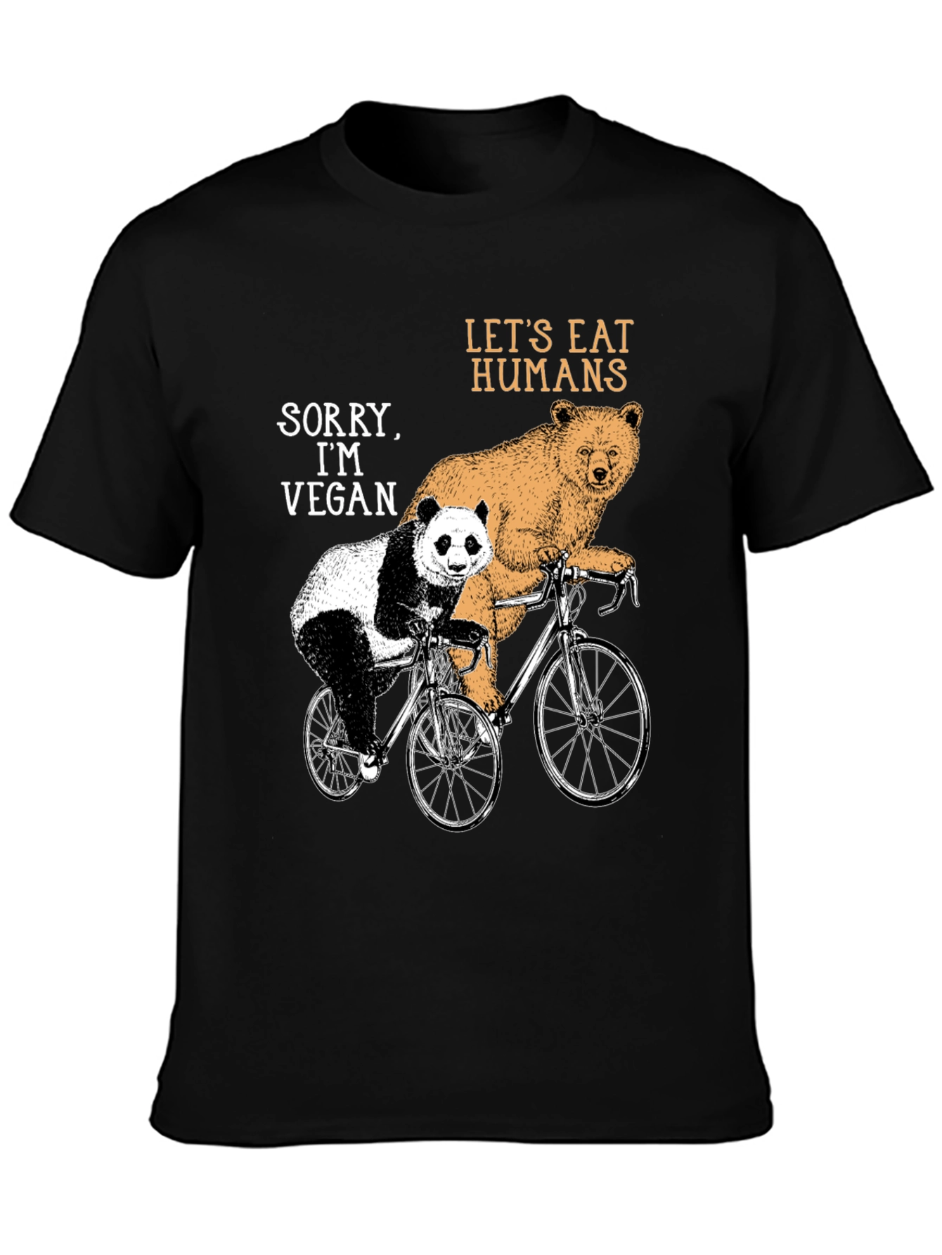 Vegan Bear Bicycle Graphic T-Shirt