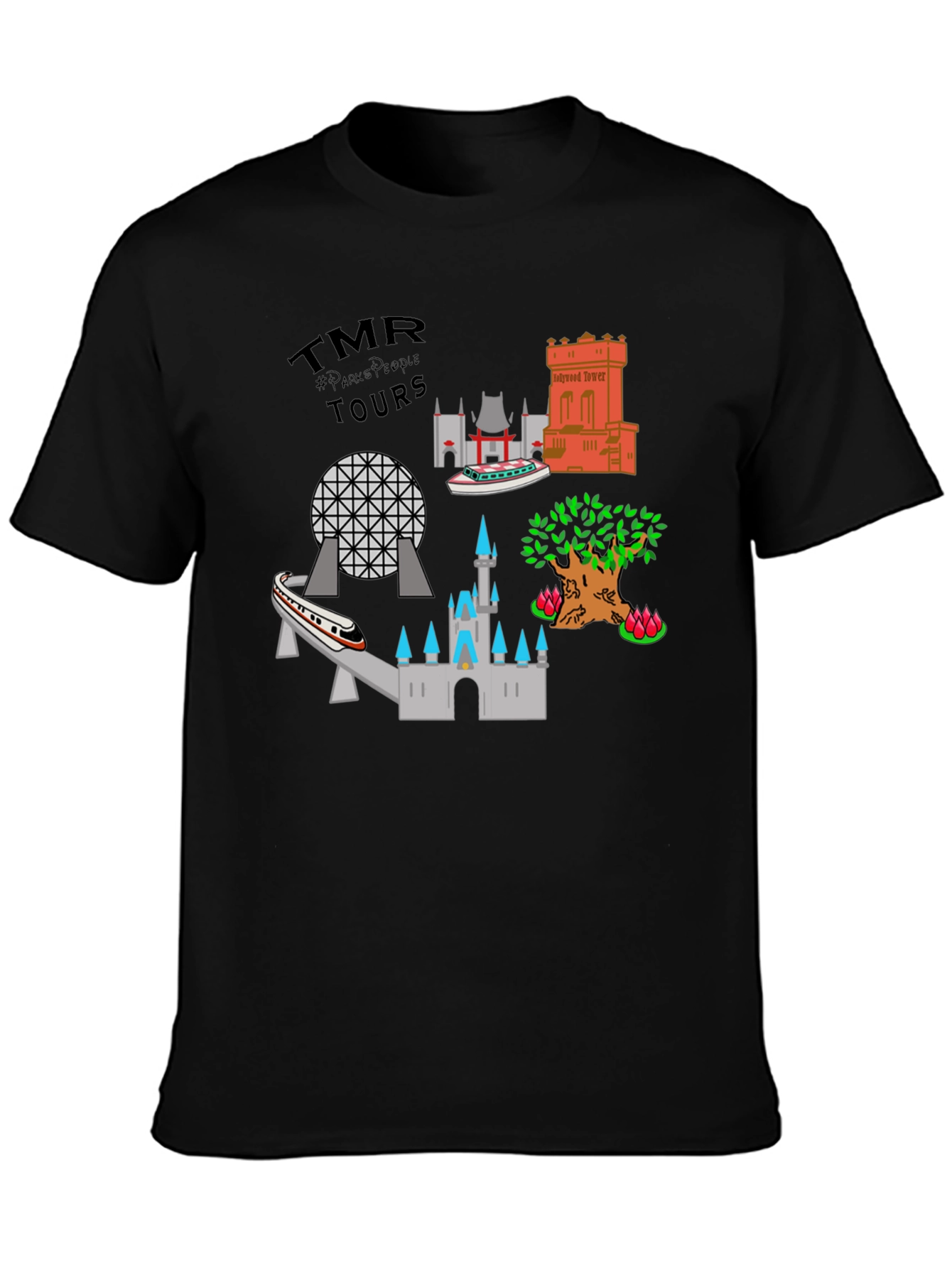 Disney Theme Park Tour Black Tee