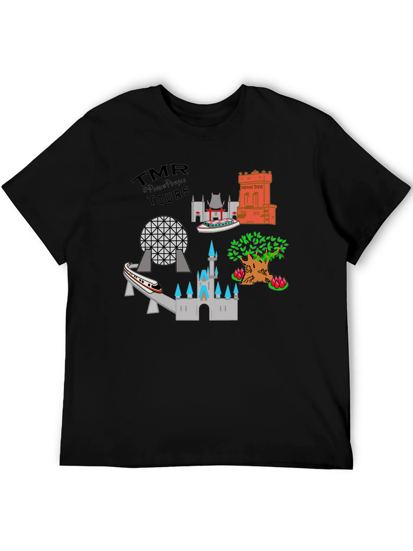 Disney Theme Park Tour Black Tee