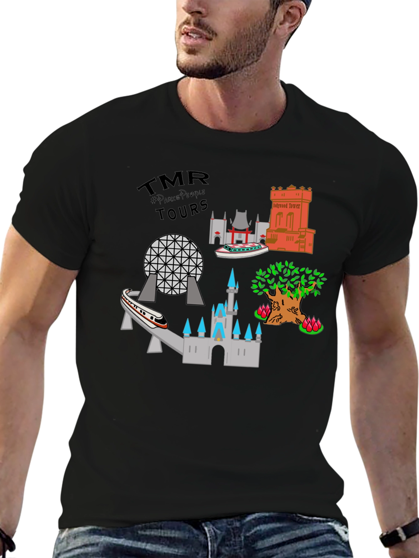 Disney Theme Park Tour Black Tee