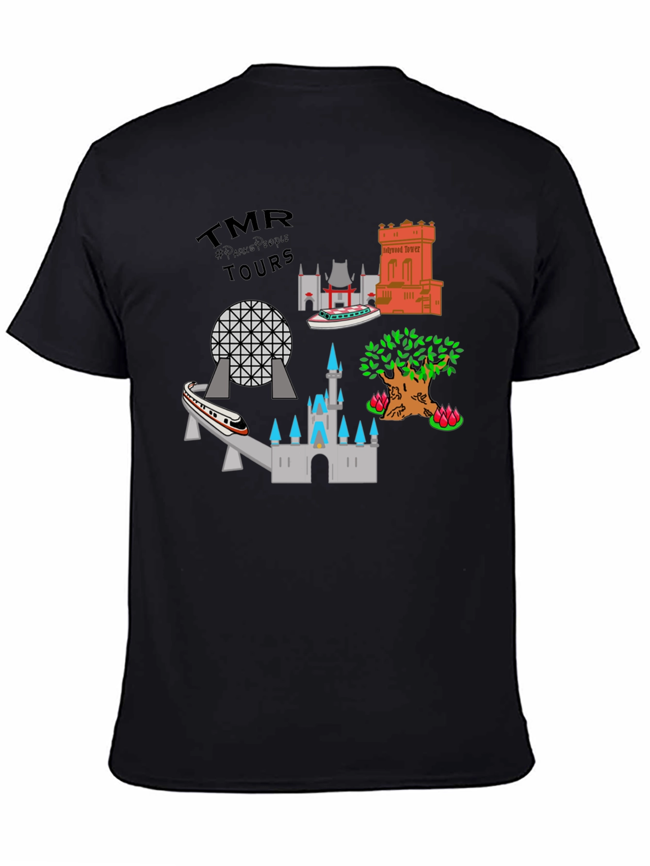 Disney Theme Park Tour Black Tee