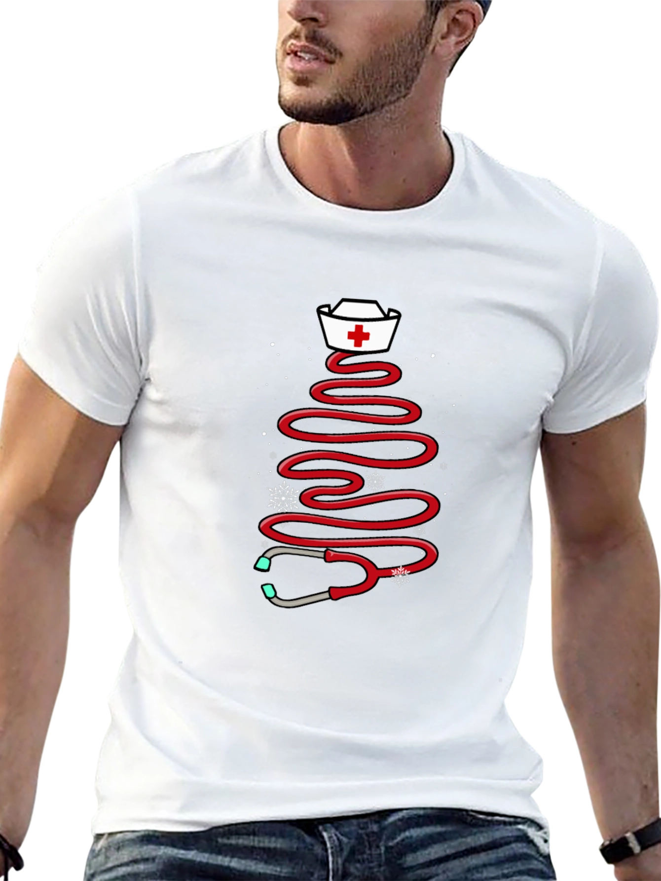 Nurse Christmas Tree Stethoscope T-Shirt