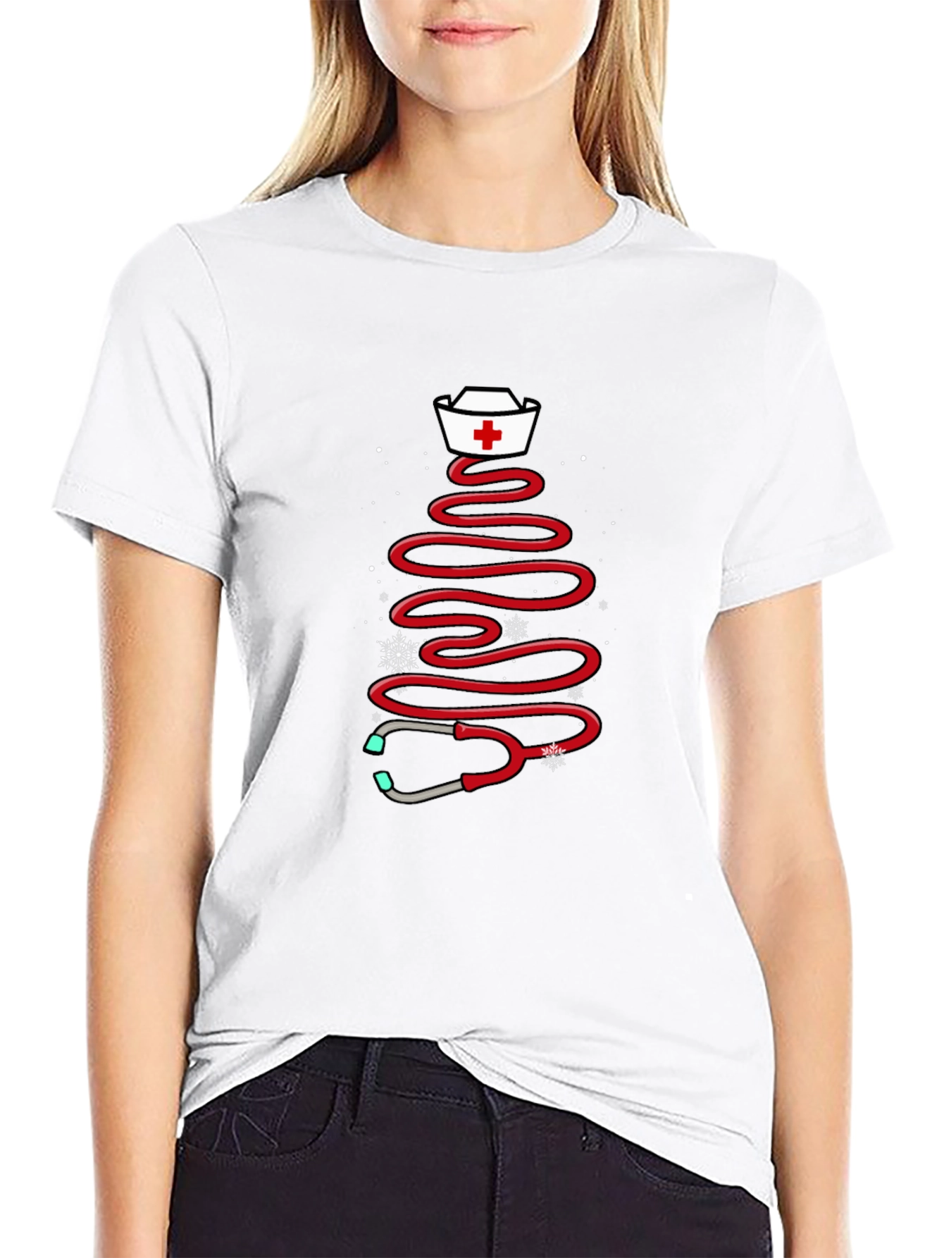 Nurse Christmas Tree Stethoscope T-Shirt