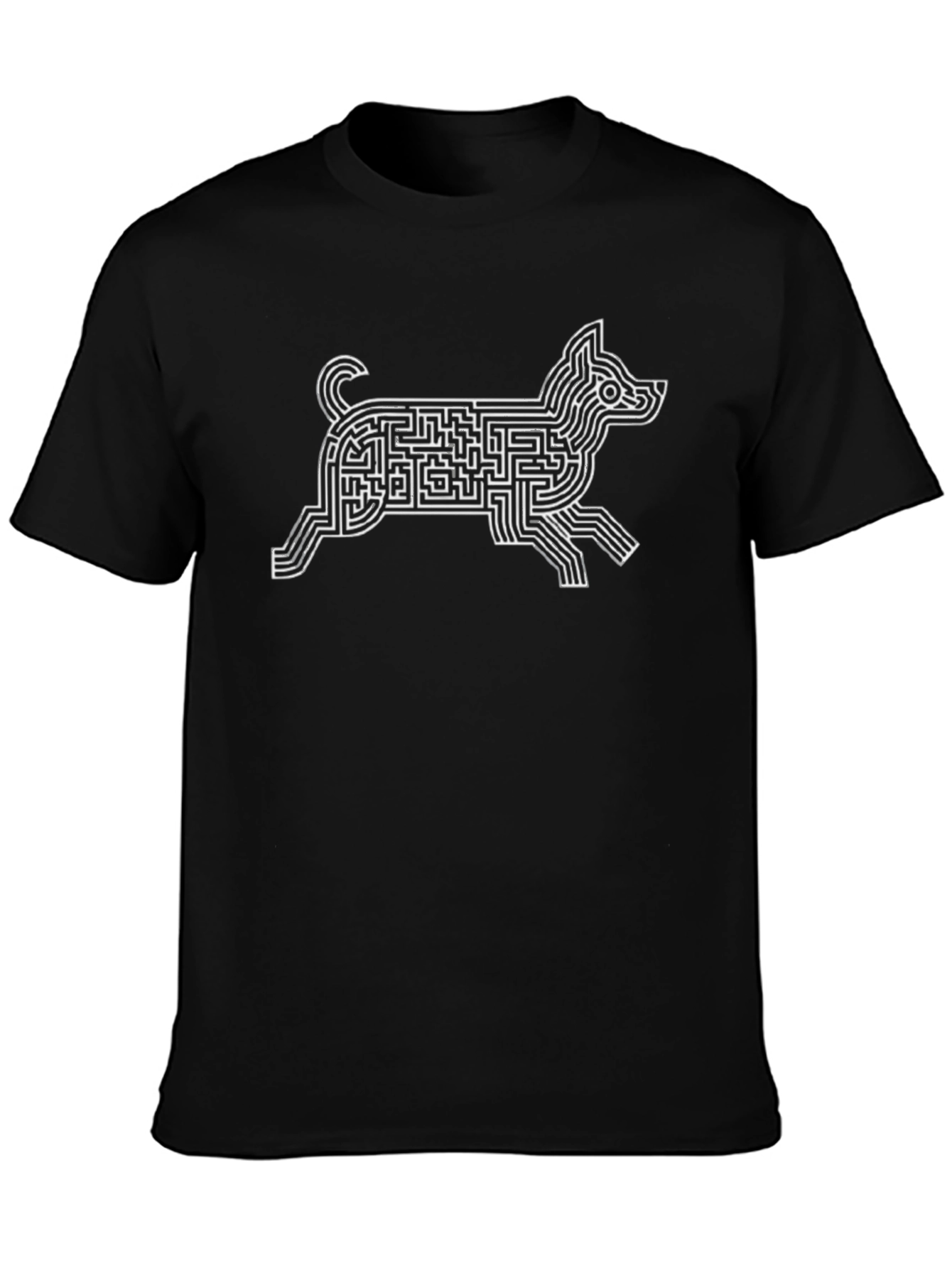 Maze Dog Graphic Tee - Unique Puzzle Design