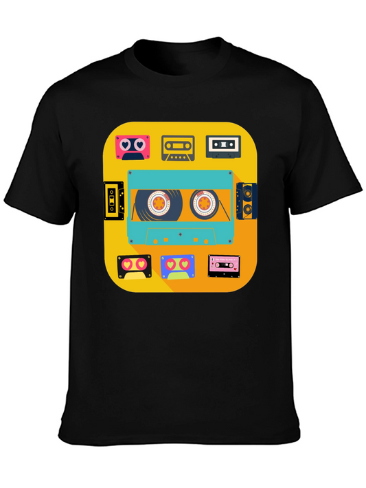 Retro Cassette Tapes Graphic Tee - Vintage Style