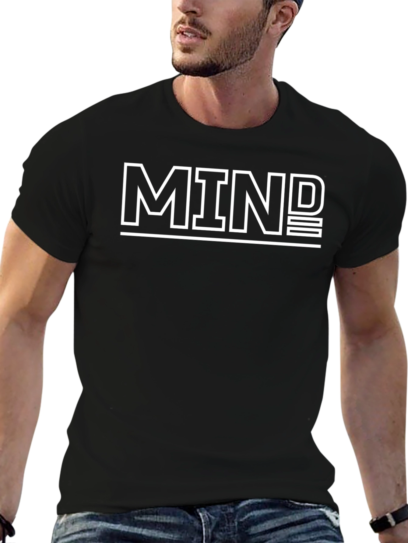 Mind Graphic Tee - Black Casual T-Shirt