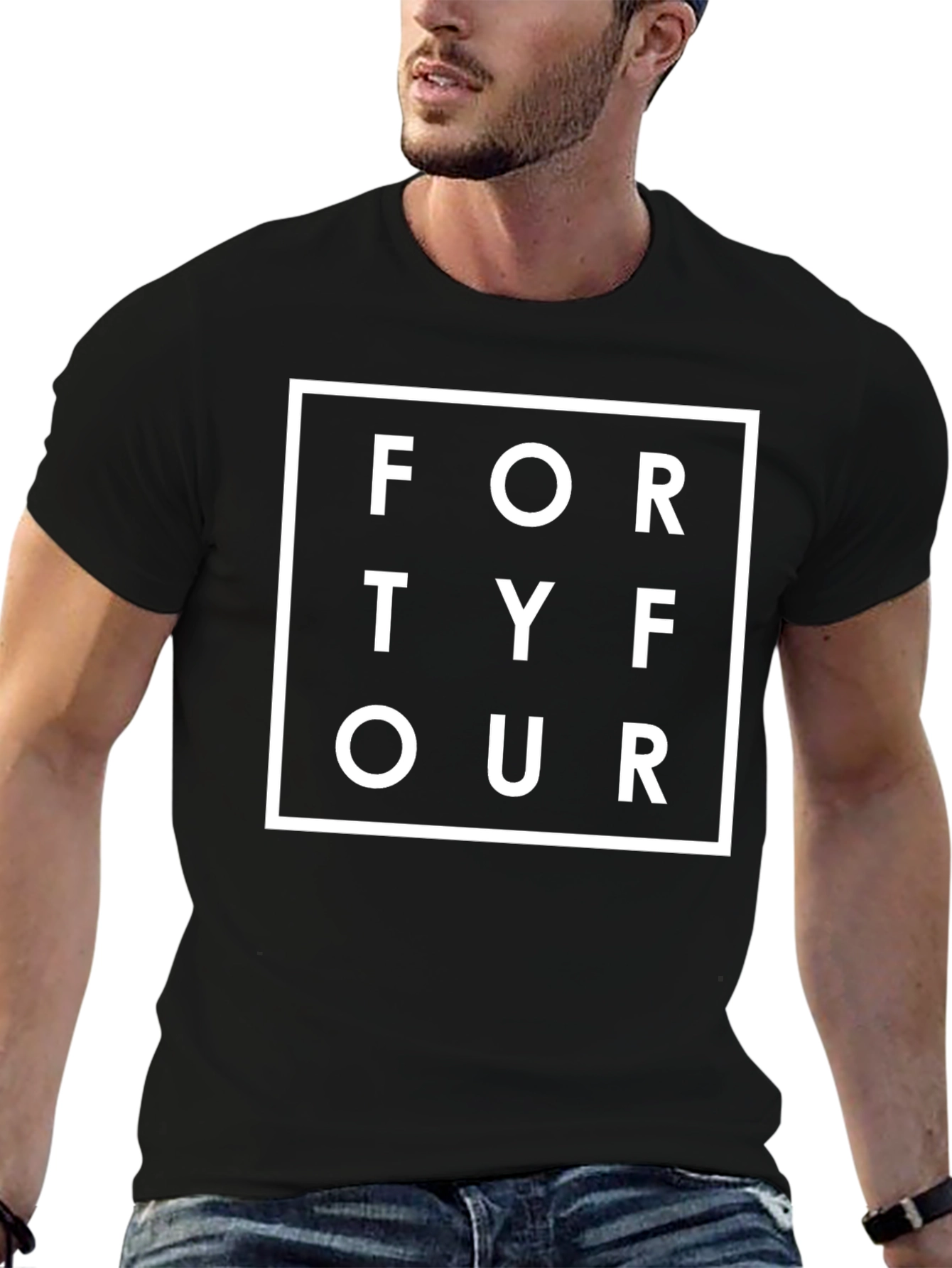 FORTY FOUR Graphic T-Shirt - Stylish Black Tee