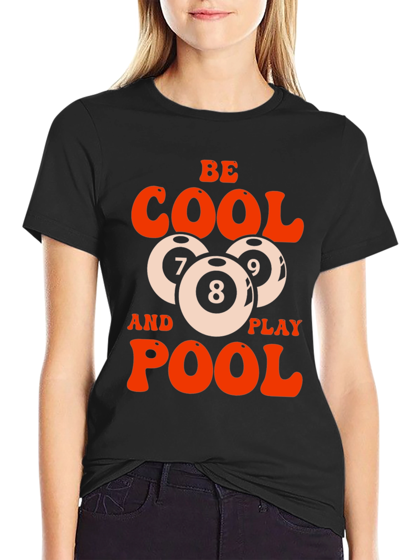 Be Cool Play Pool Graphic T-Shirt