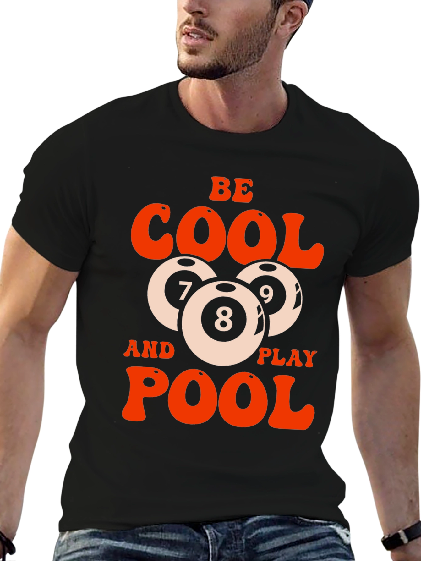 Be Cool Play Pool Graphic T-Shirt