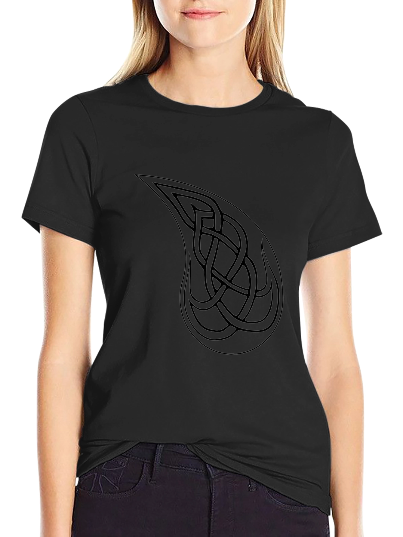 Celtic Knot Paisley Graphic Tee - Black