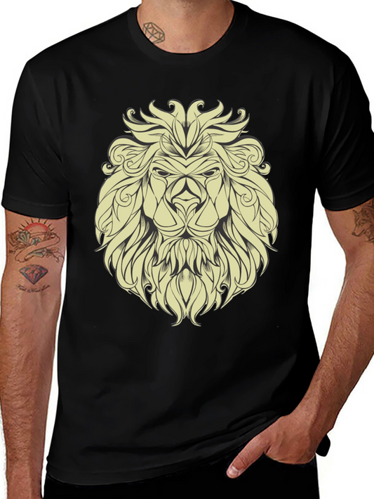 Lion Graphic Print Mens T-Shirt - Bold & Stylish