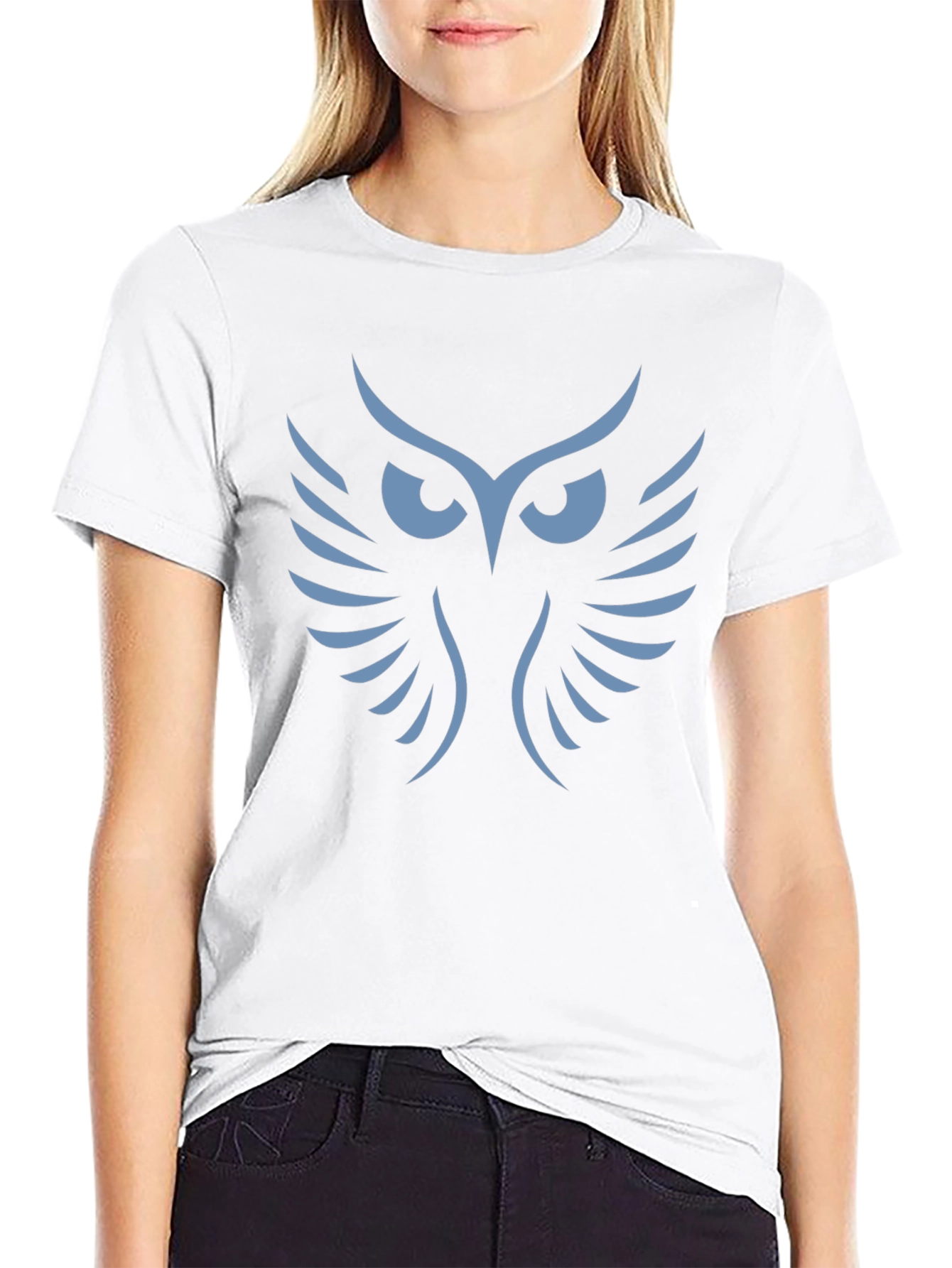 Mens Black T-Shirt with Owl Graphic