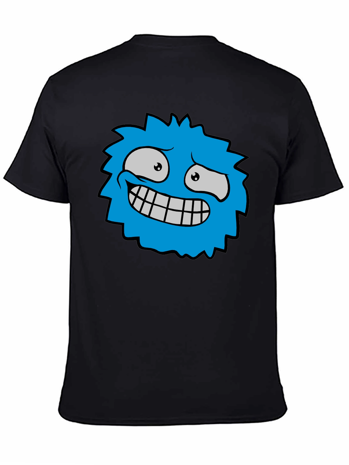 Funky Blue Monster Graphic T-Shirt - Black