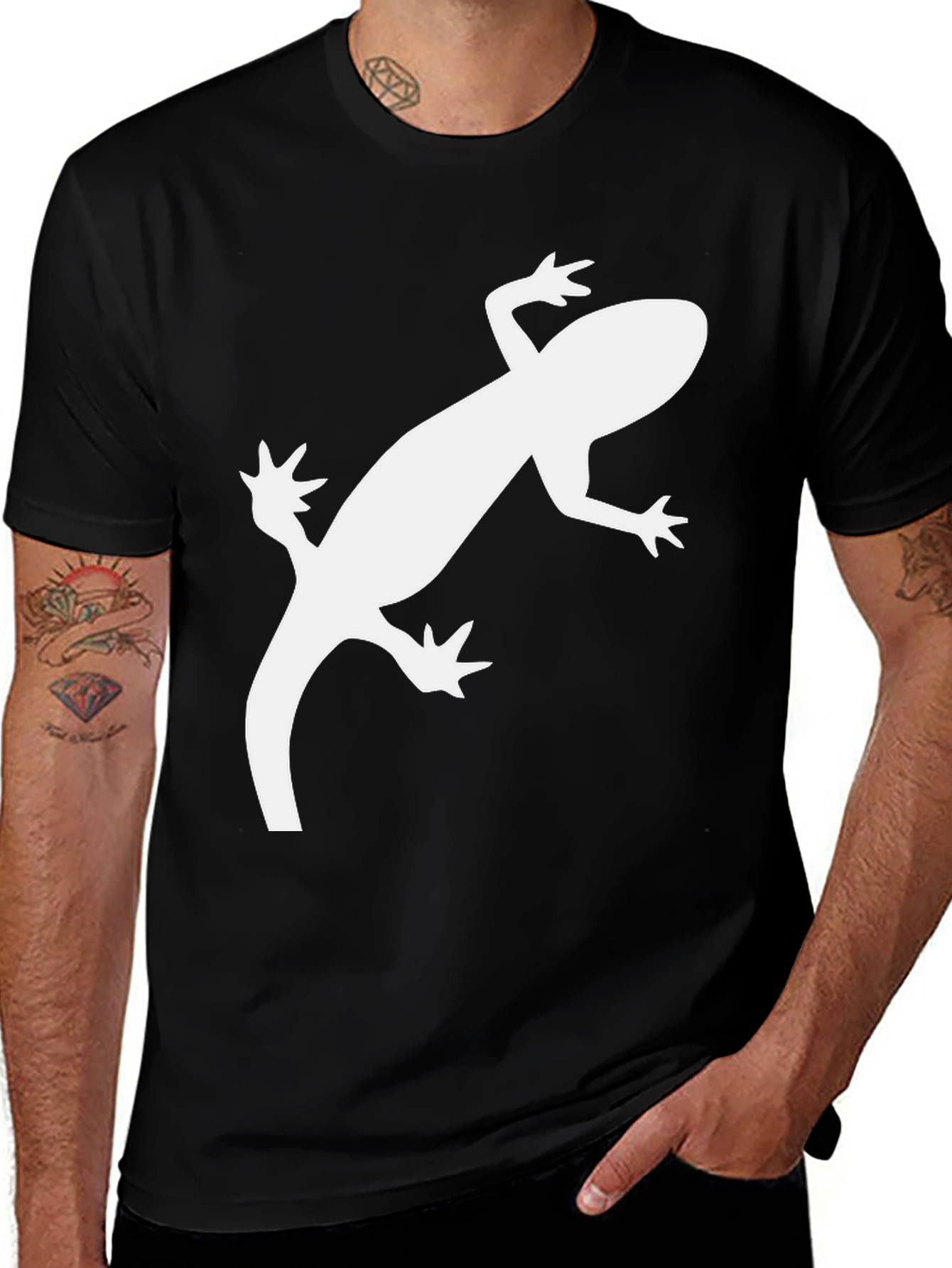Cool Gecko Graphic Tee - Black Casual T-Shirt