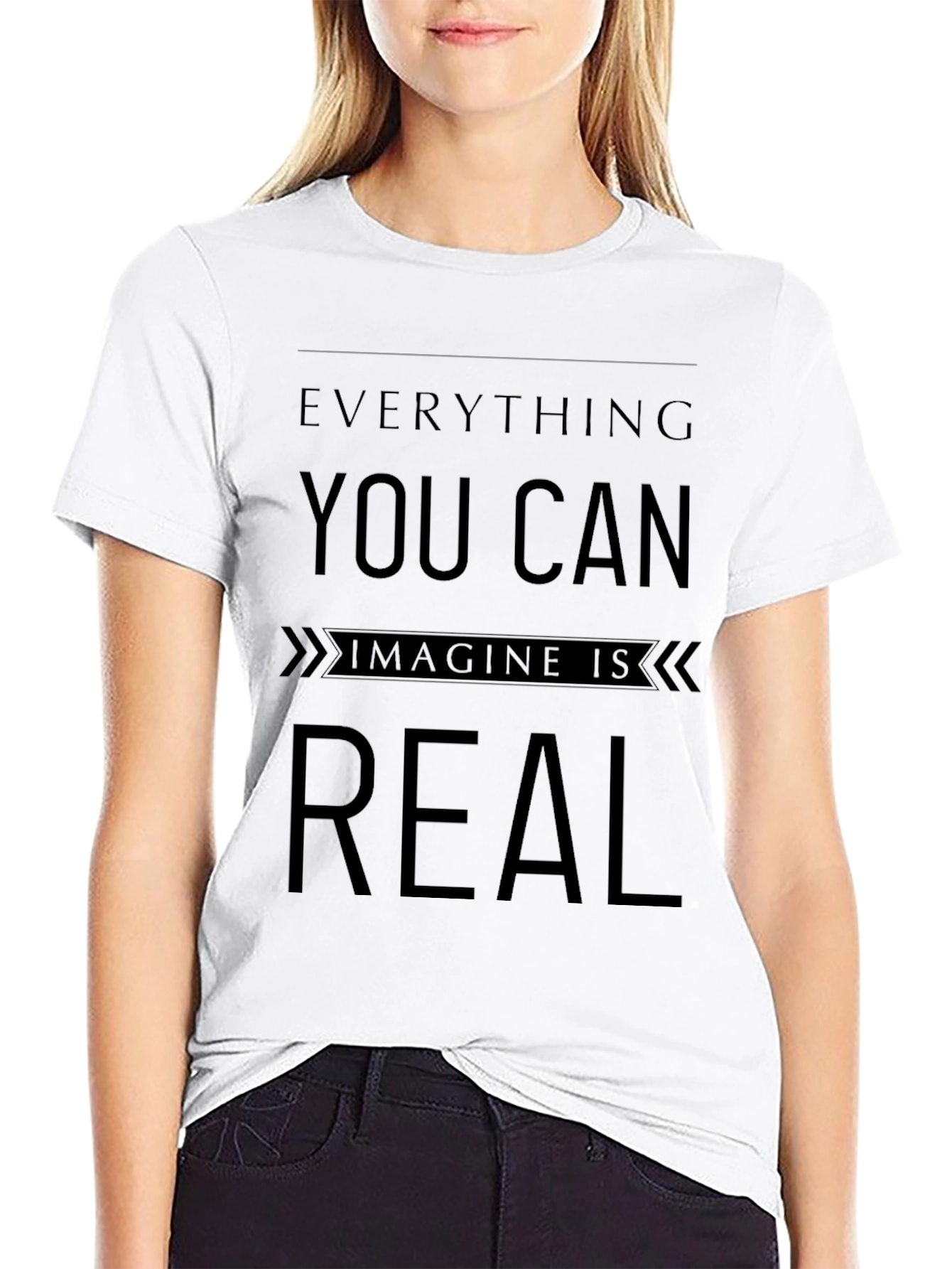 Inspirational Imagine Is Real Black T-Shirt