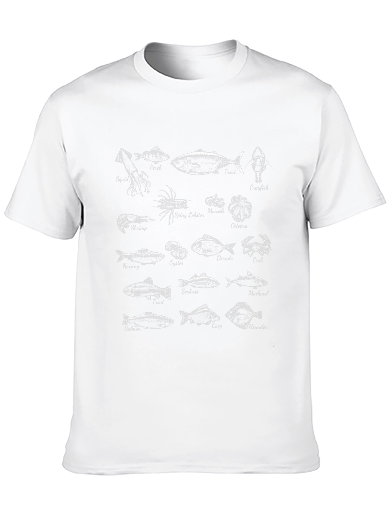 Black Seafood Graphic T-Shirt
