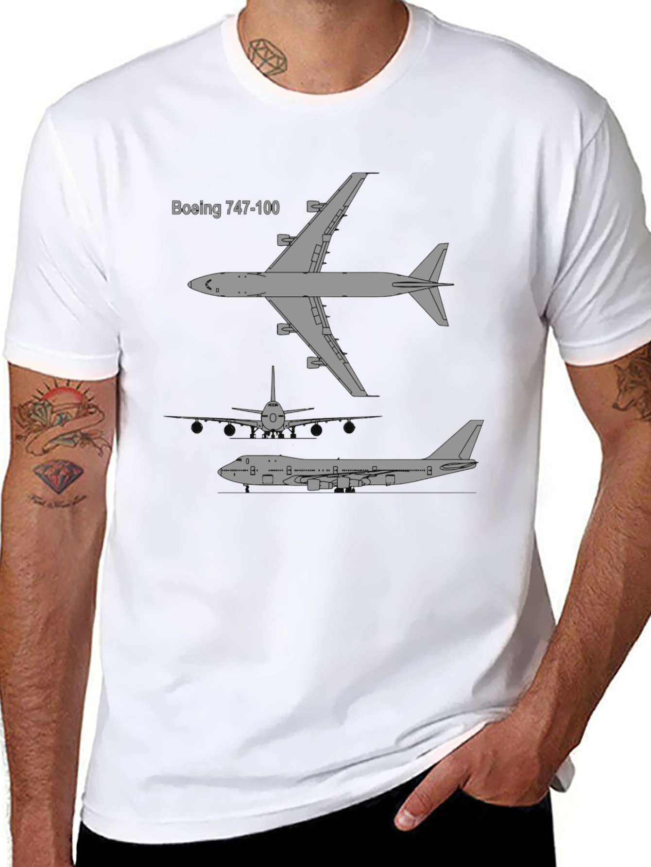 Boeing 747-100 Plane T-Shirt - Aviation Enthusiast Tee