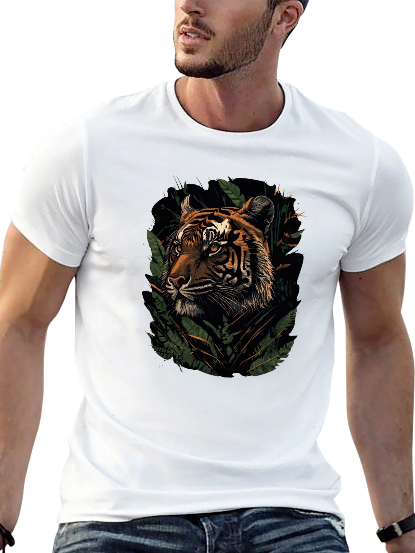 Tiger Graphic Black T-Shirt | Jungle Cat Tee