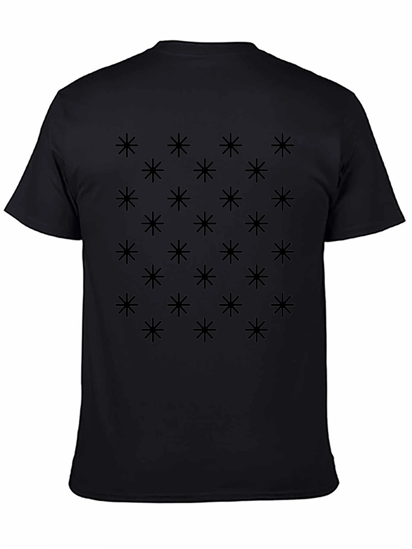 Modern Geometric Pattern Black T-Shirt