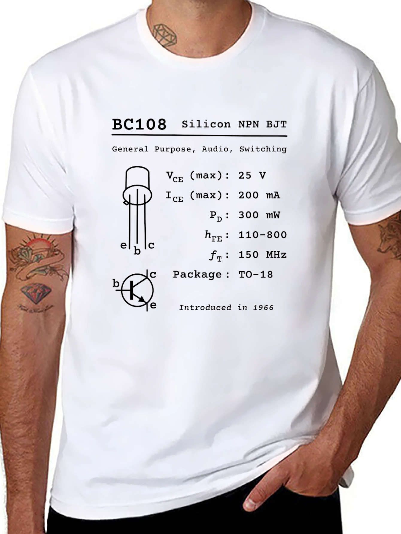 BC108 Transistor T-Shirt - Geeky Electronics Apparel