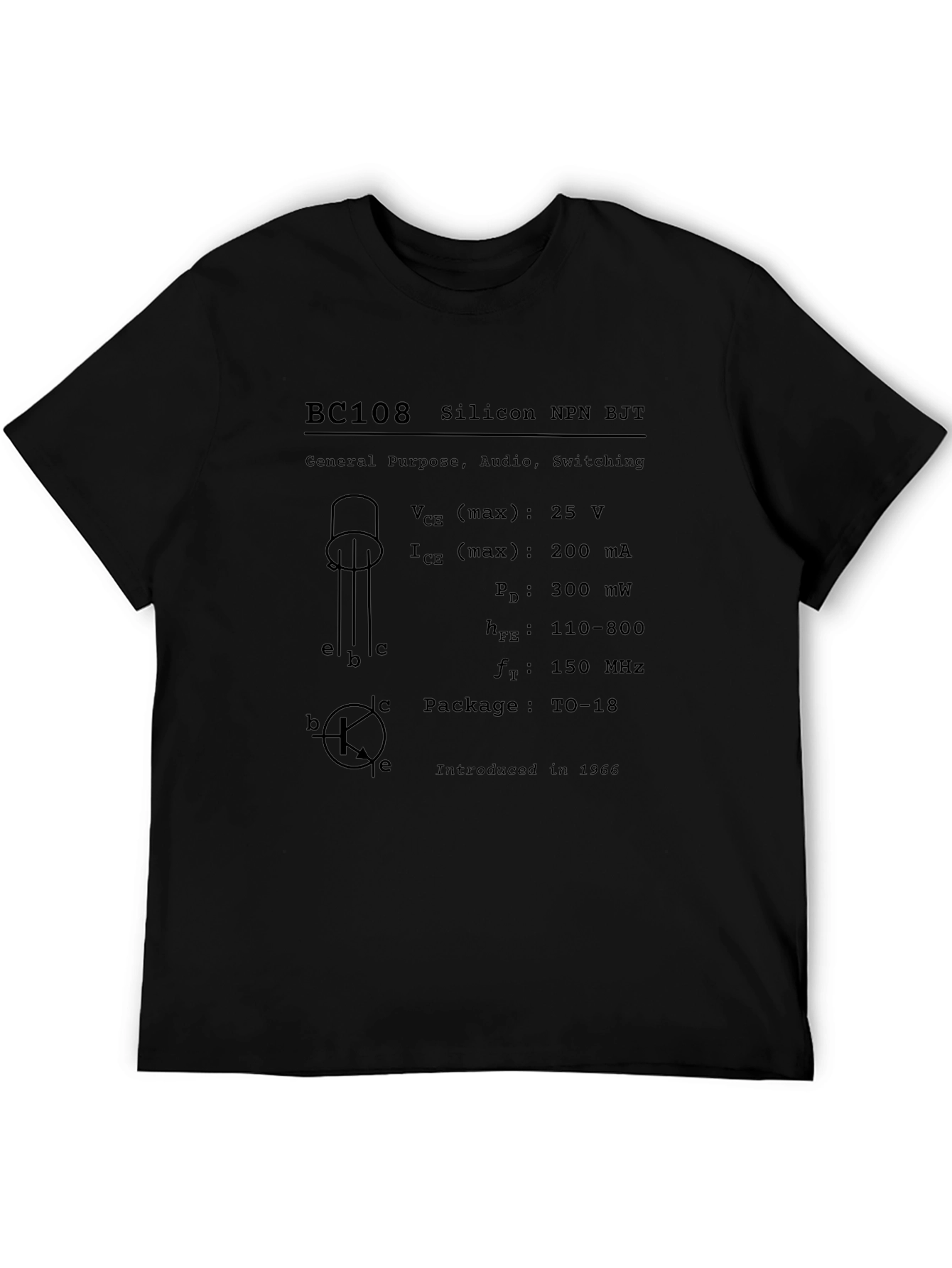 BC108 Transistor T-Shirt - Geeky Electronics Apparel