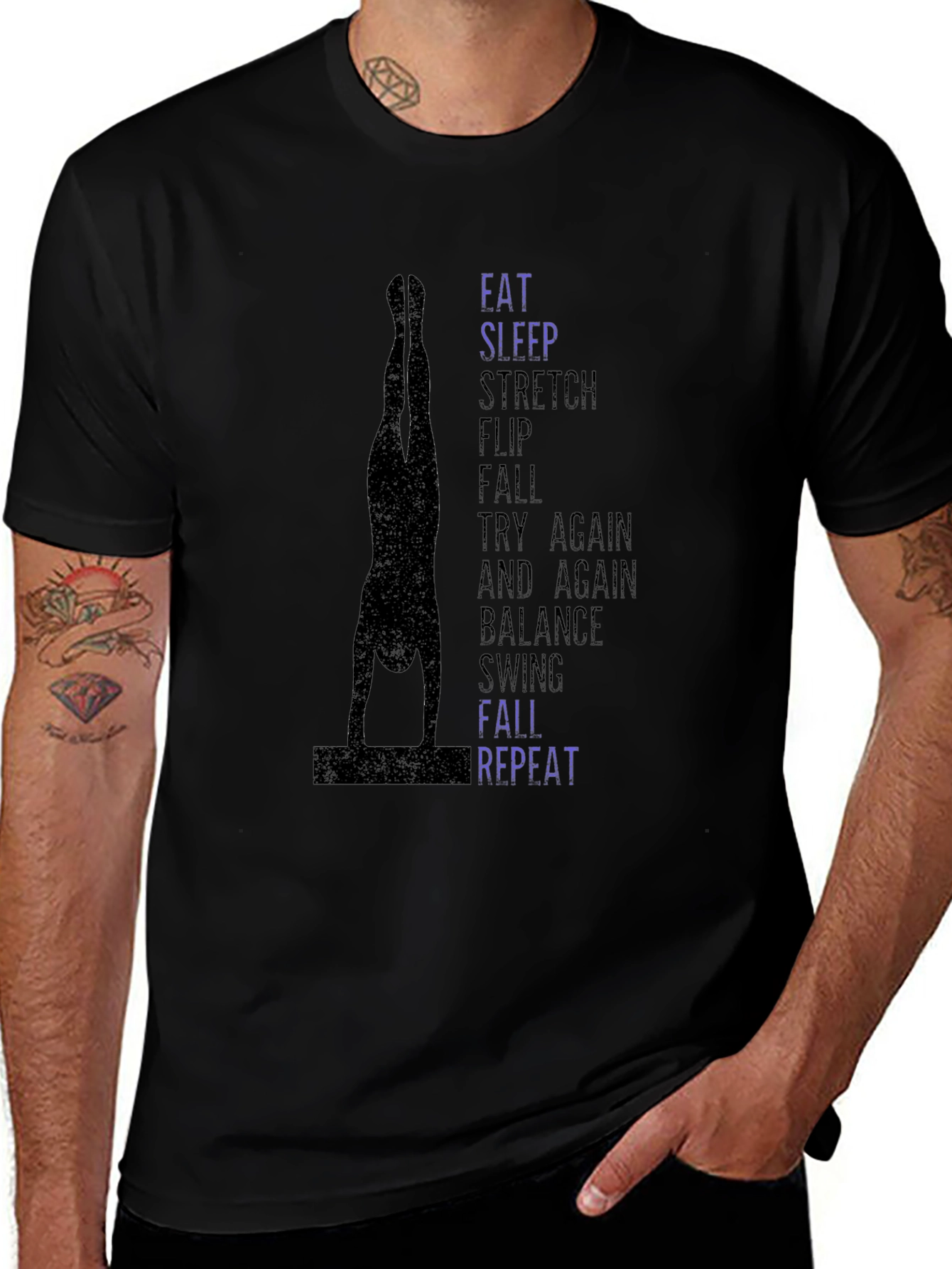 Gymnast T-Shirt: Eat Sleep Stretch Flip Repeat