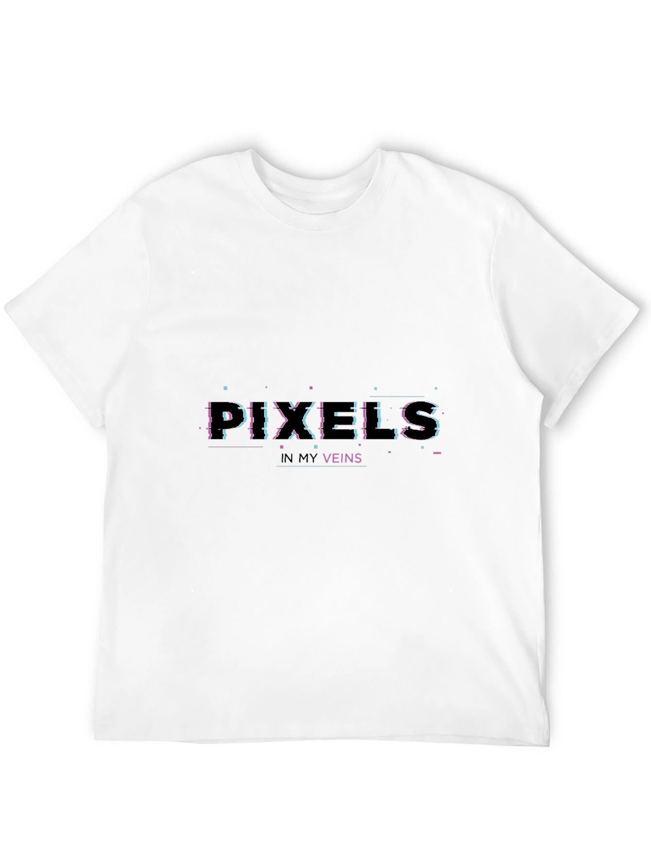 Pixels in My Veins Black Graphic Tee