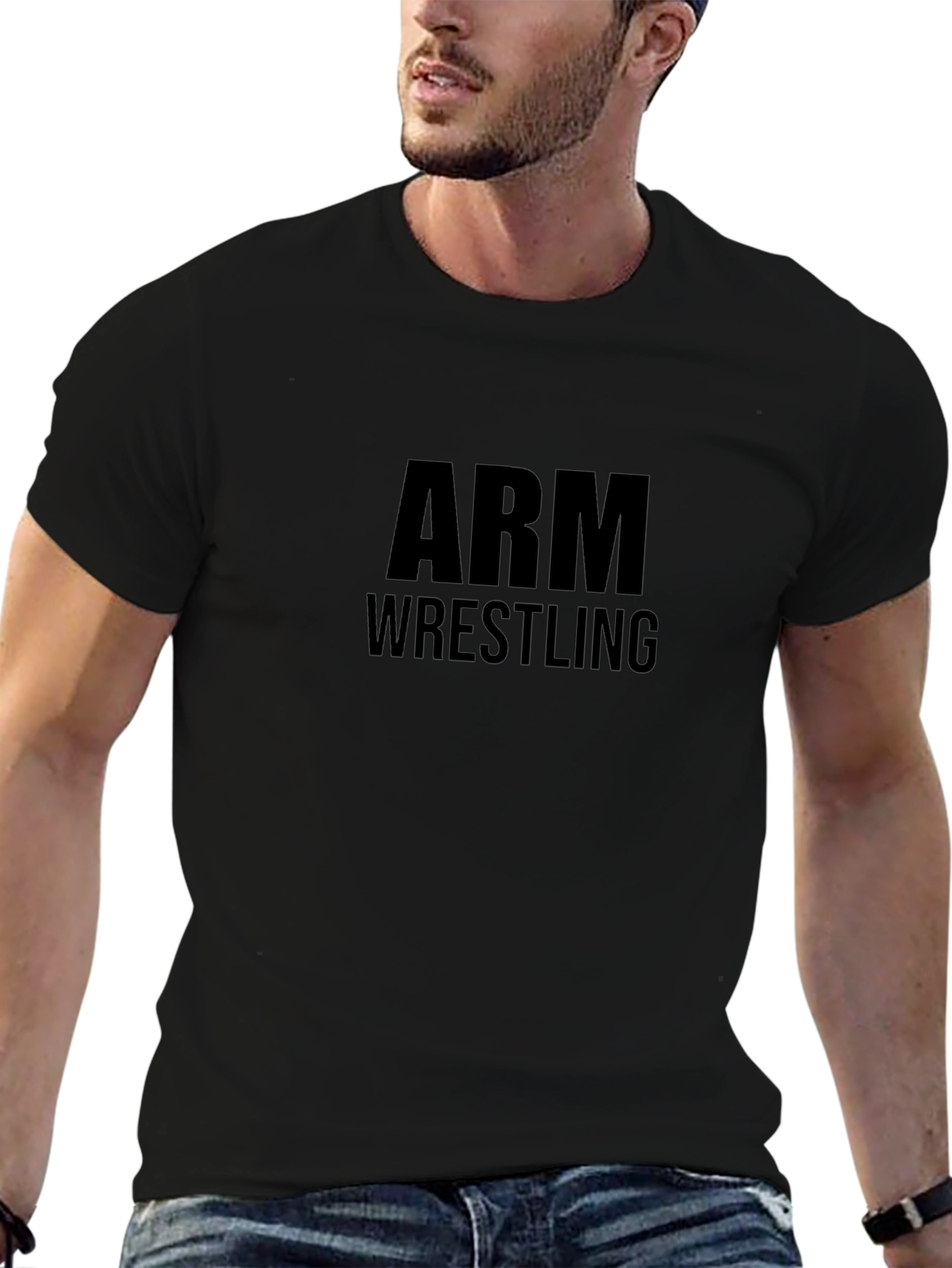 Arm Wrestling Graphic Tee - Black T-Shirt