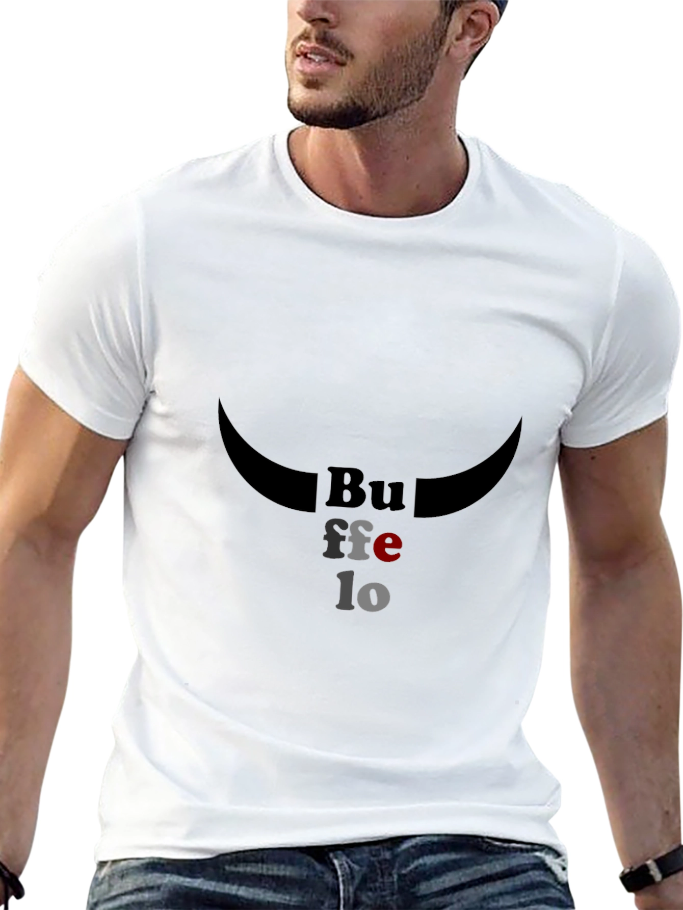 Buffalo Graphic Tee - Stylish Black Cotton T-Shirt