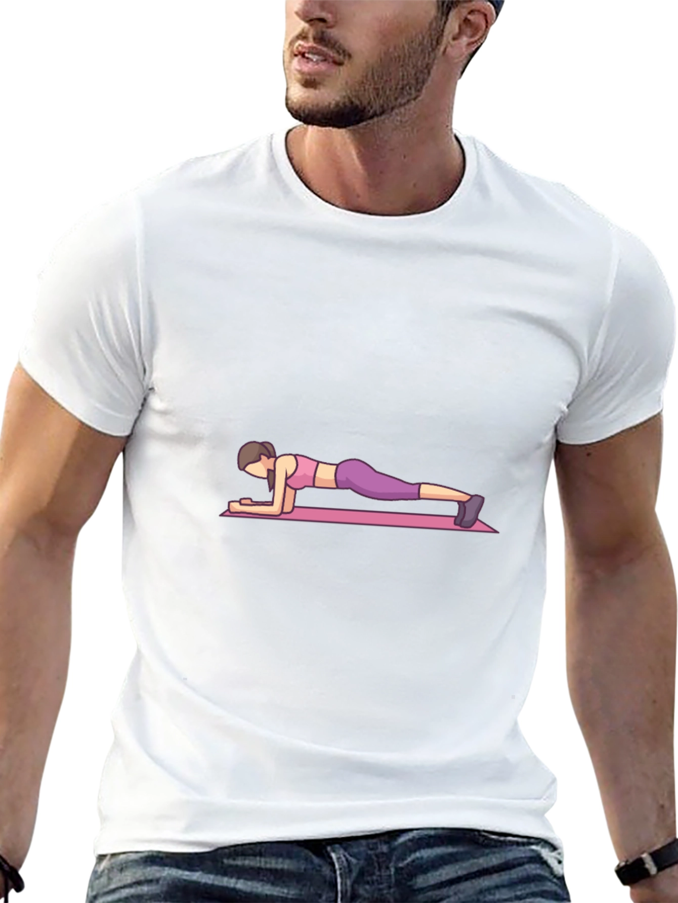 Plank Pose Graphic Tee - Unisex Casual Fit