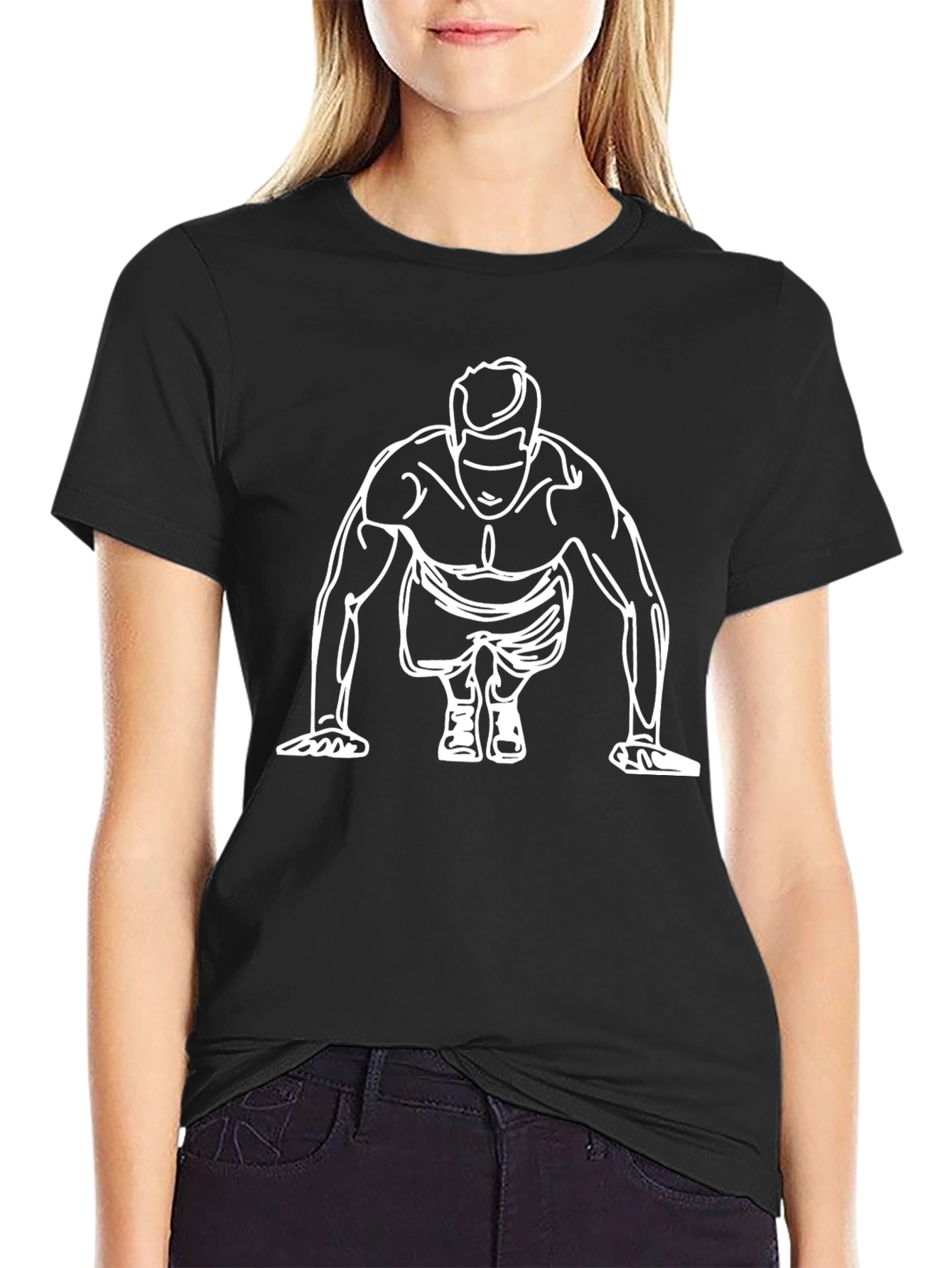 Push-Up Graphic Tee - Mens Black T-Shirt
