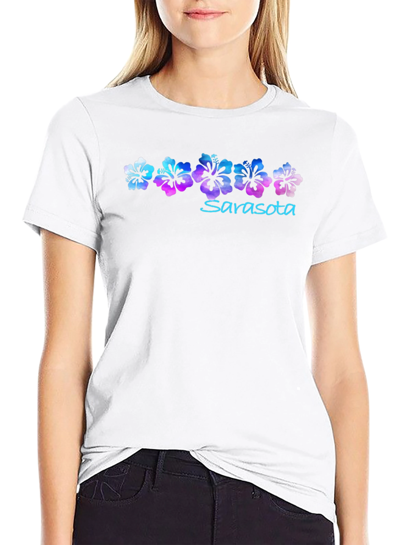 Sarasota Floral Black Graphic T-Shirt