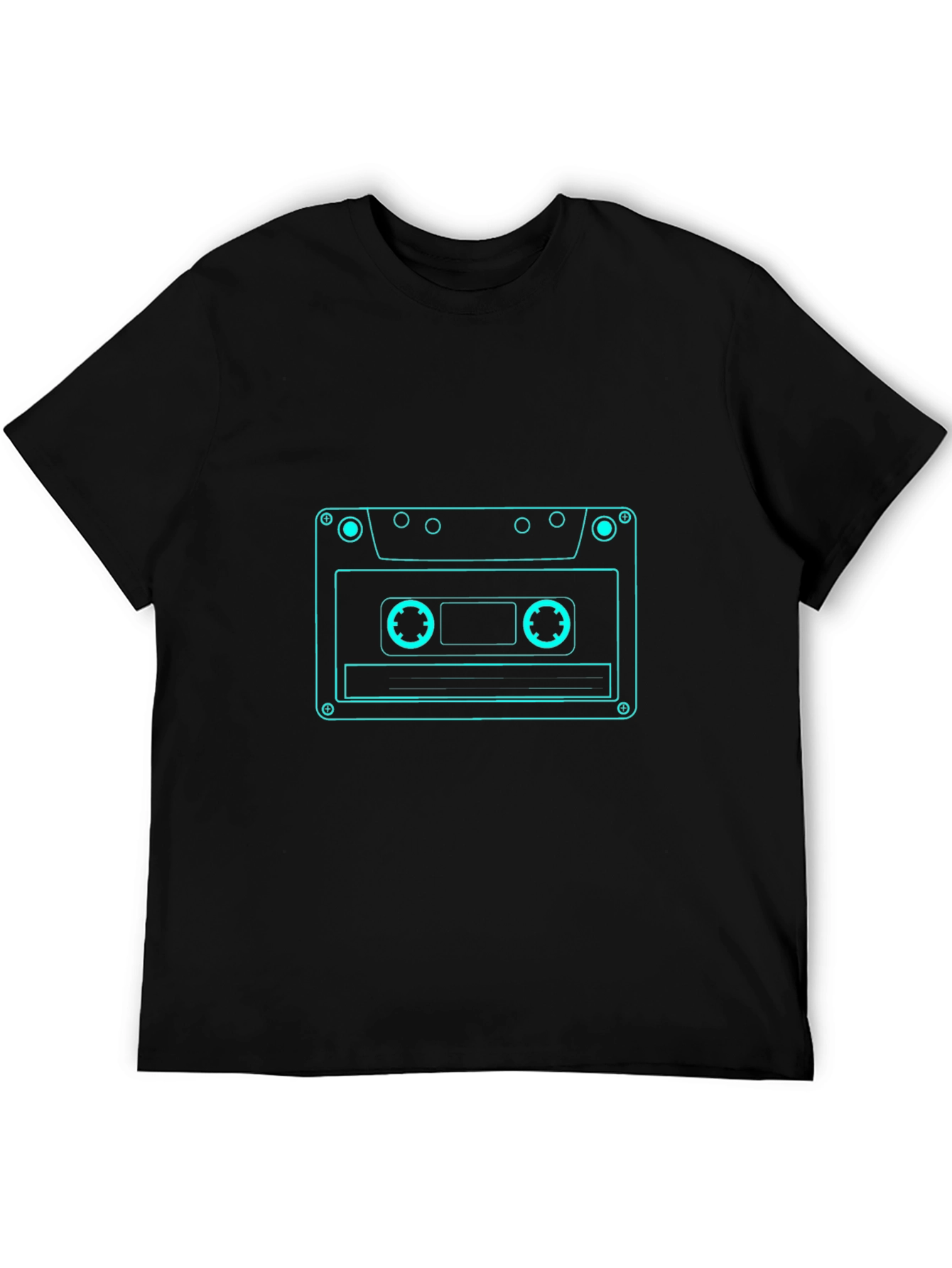 Retro Cassette Tape Graphic Tee - Black