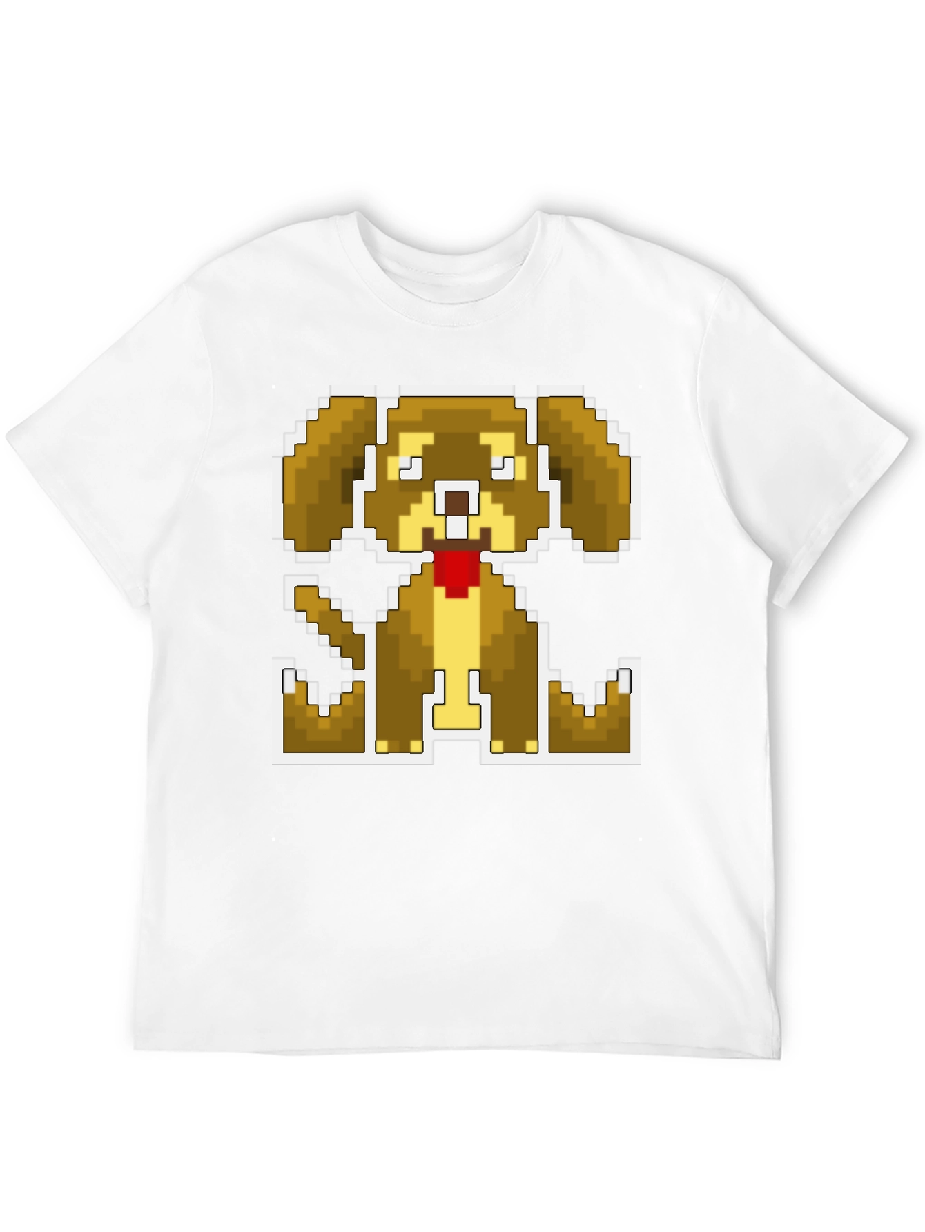Pixel Dog Graphic Tee - Classic Black Cotton Blend