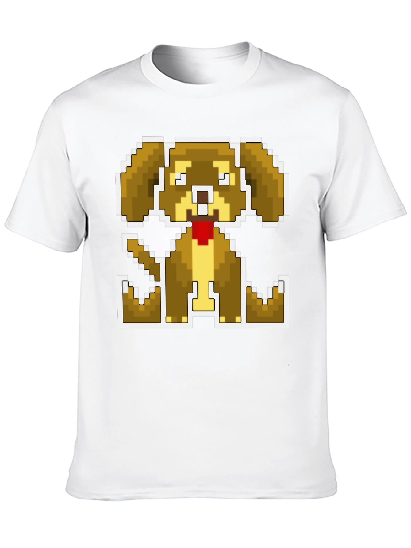Pixel Dog Graphic Tee - Classic Black Cotton Blend