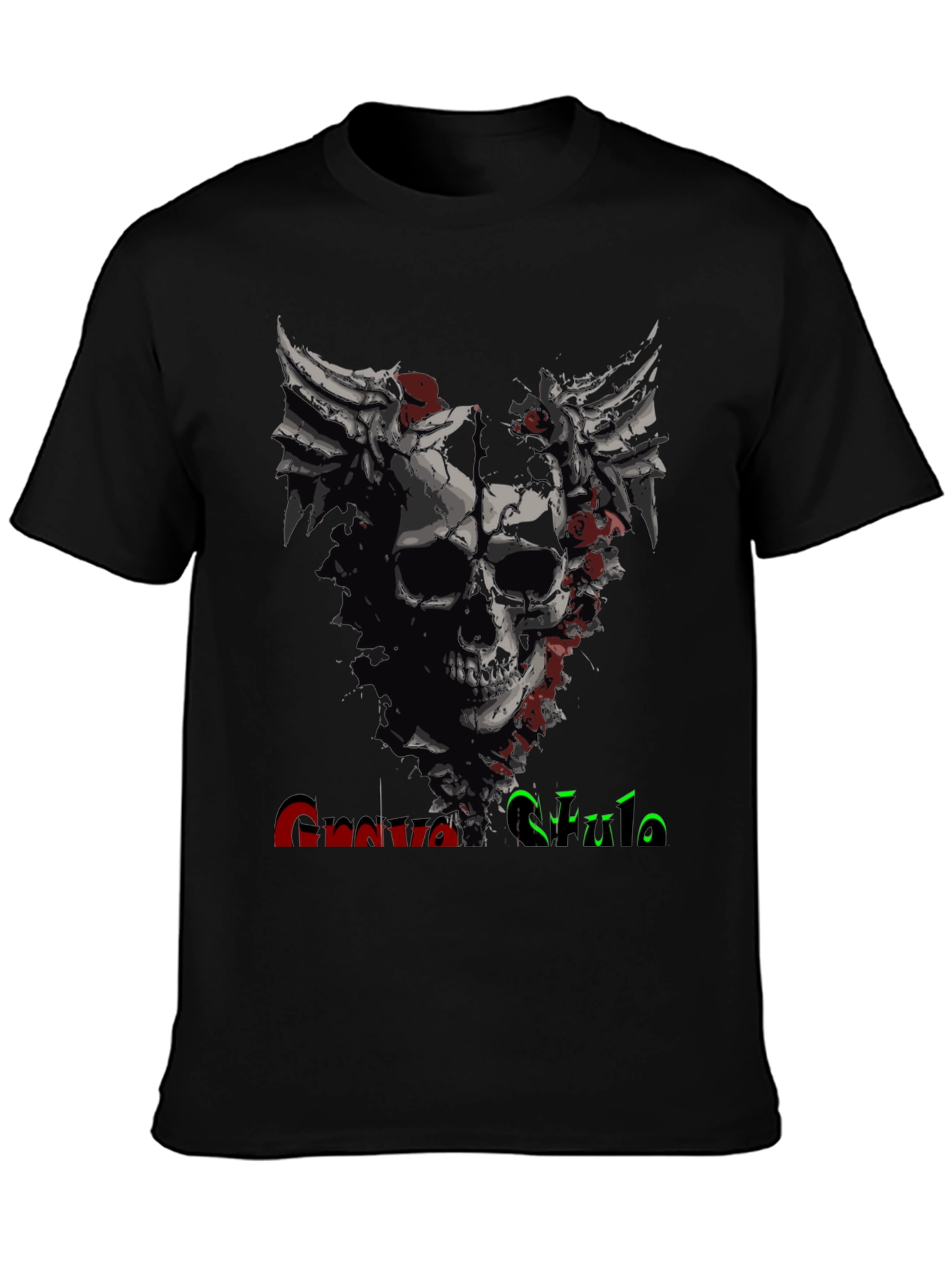 Grave Style Skull Rose Graphic T-Shirt