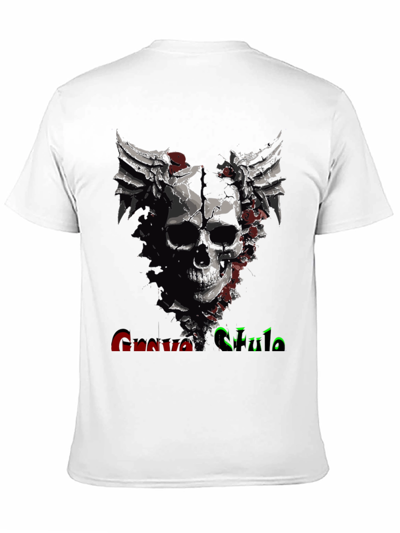Grave Style Skull Rose Graphic T-Shirt