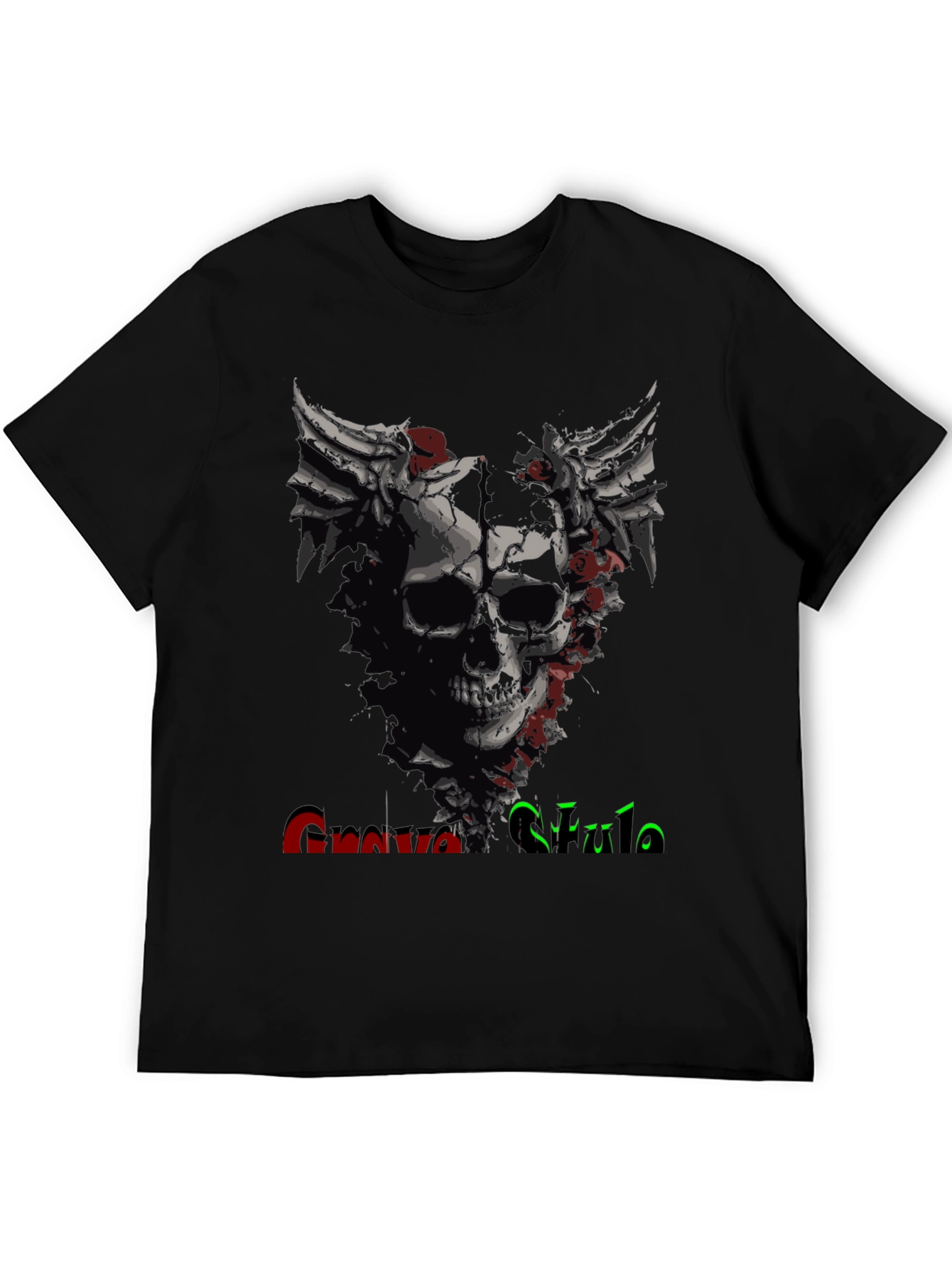 Grave Style Skull Rose Graphic T-Shirt