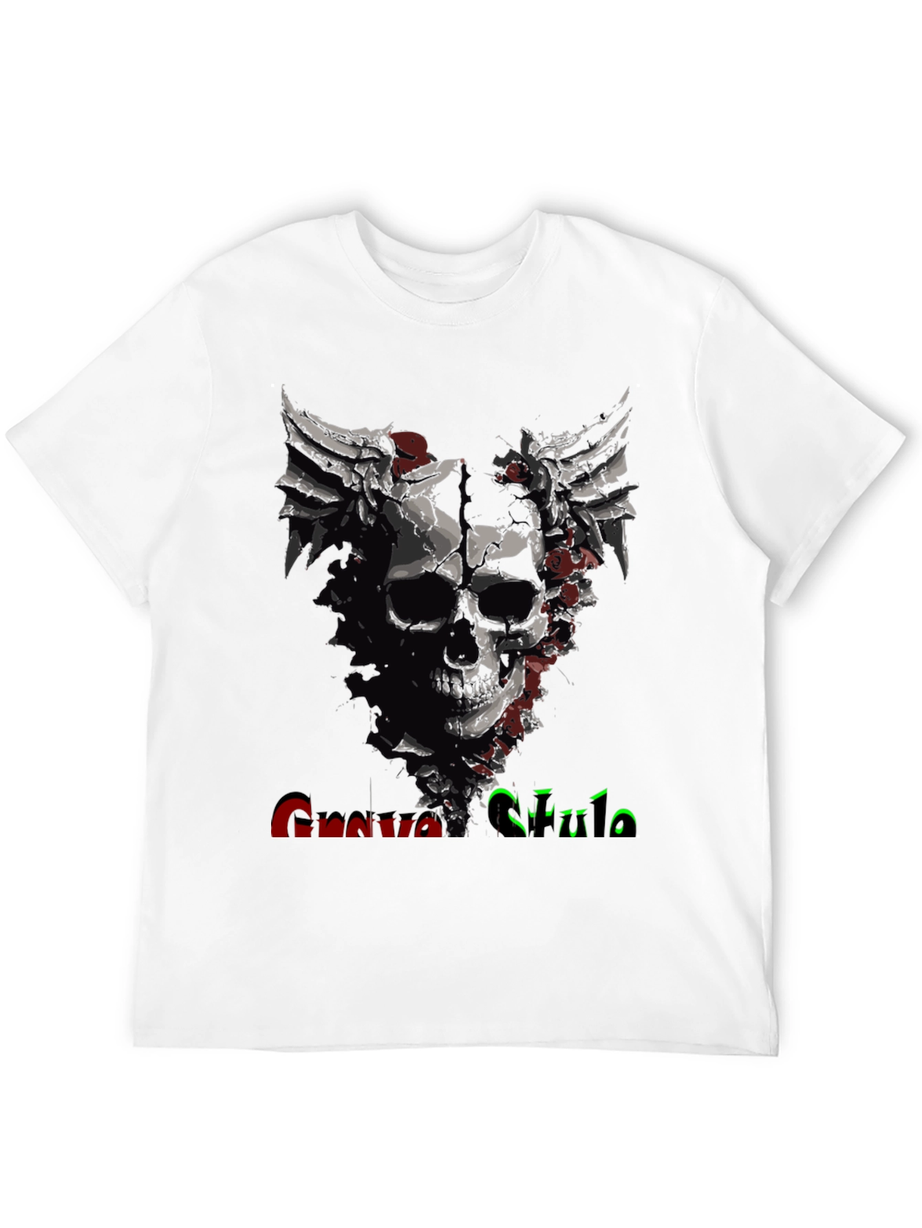 Grave Style Skull Rose Graphic T-Shirt