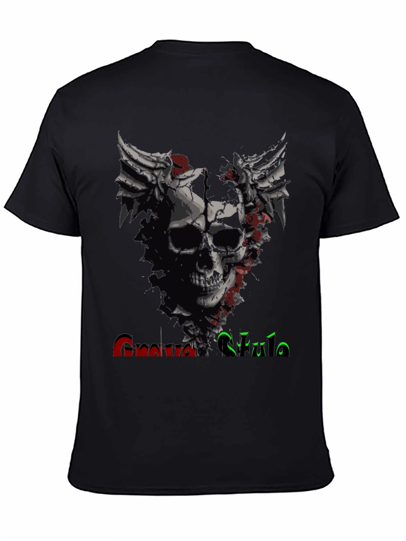 Grave Style Skull Rose Graphic T-Shirt