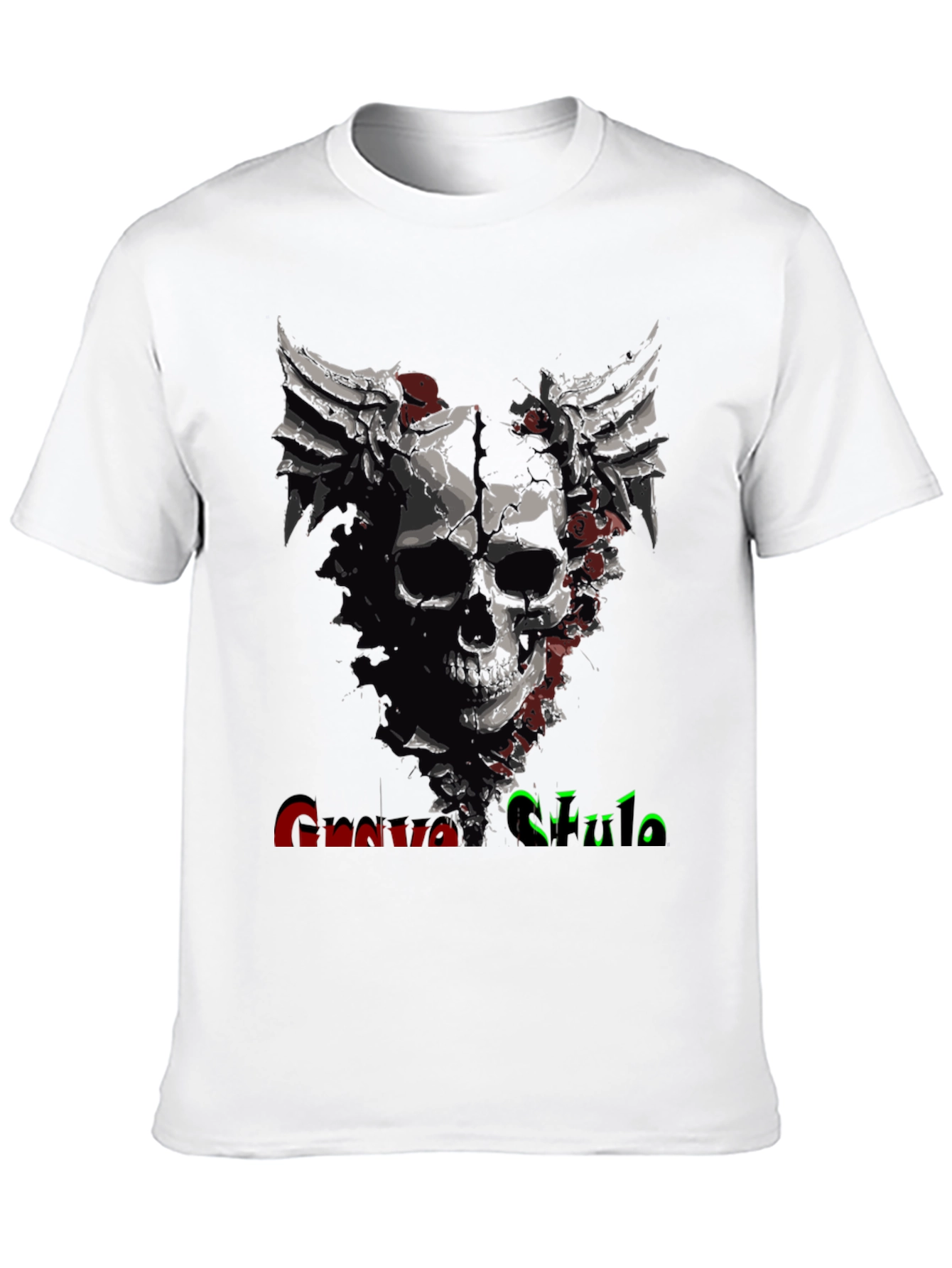 Grave Style Skull Rose Graphic T-Shirt