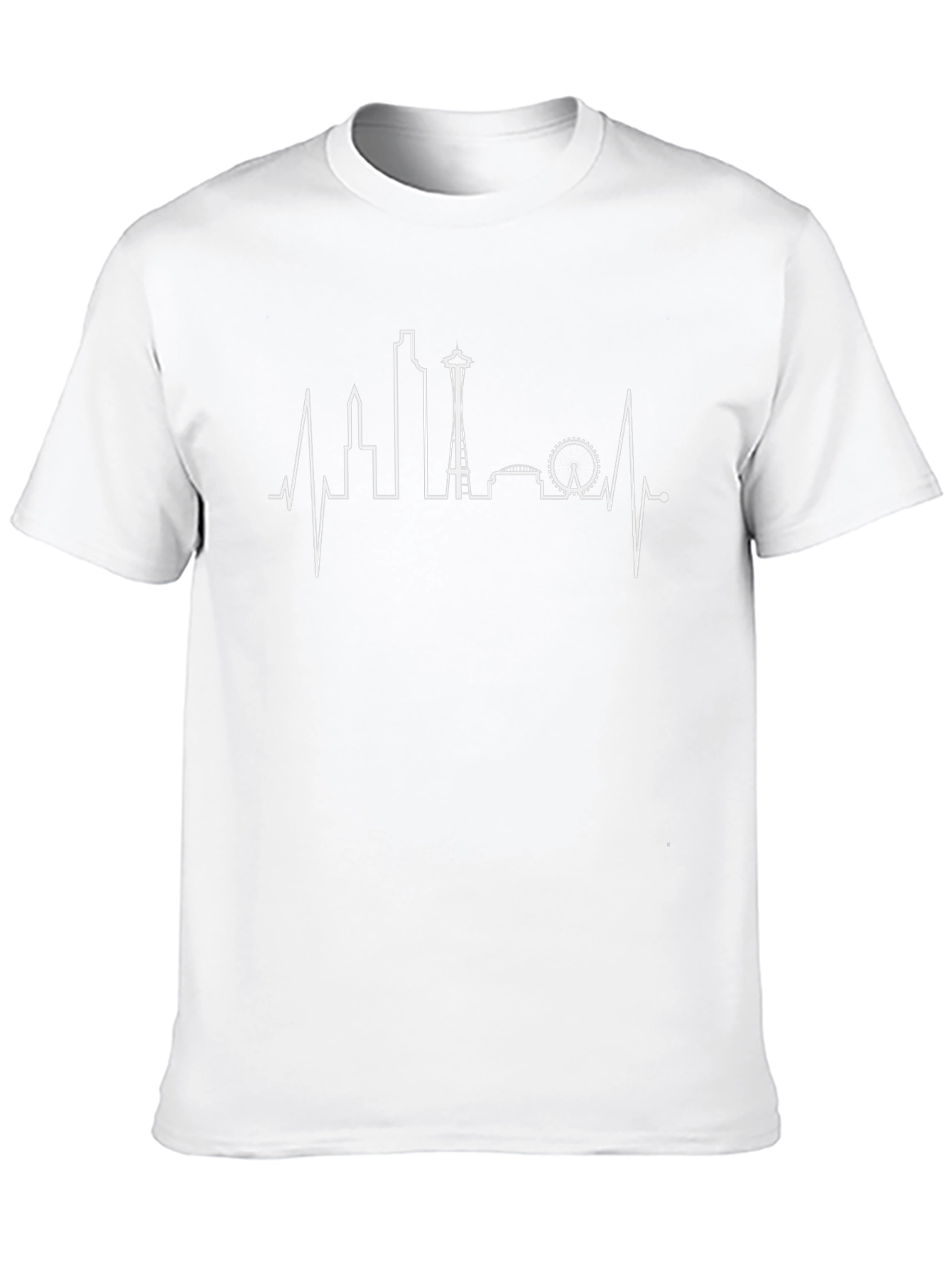 Seattle Skyline Heartbeat Graphic Tee - Black