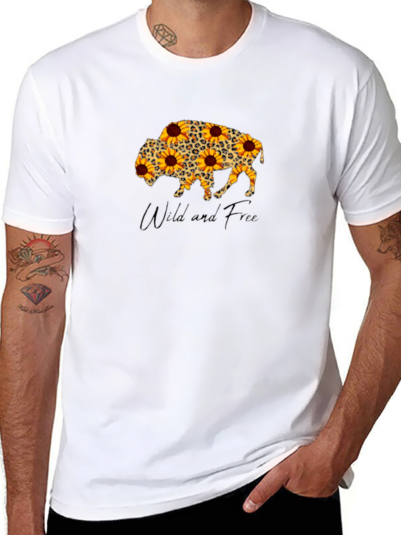 Wild and Free Sunflower Buffalo T-Shirt
