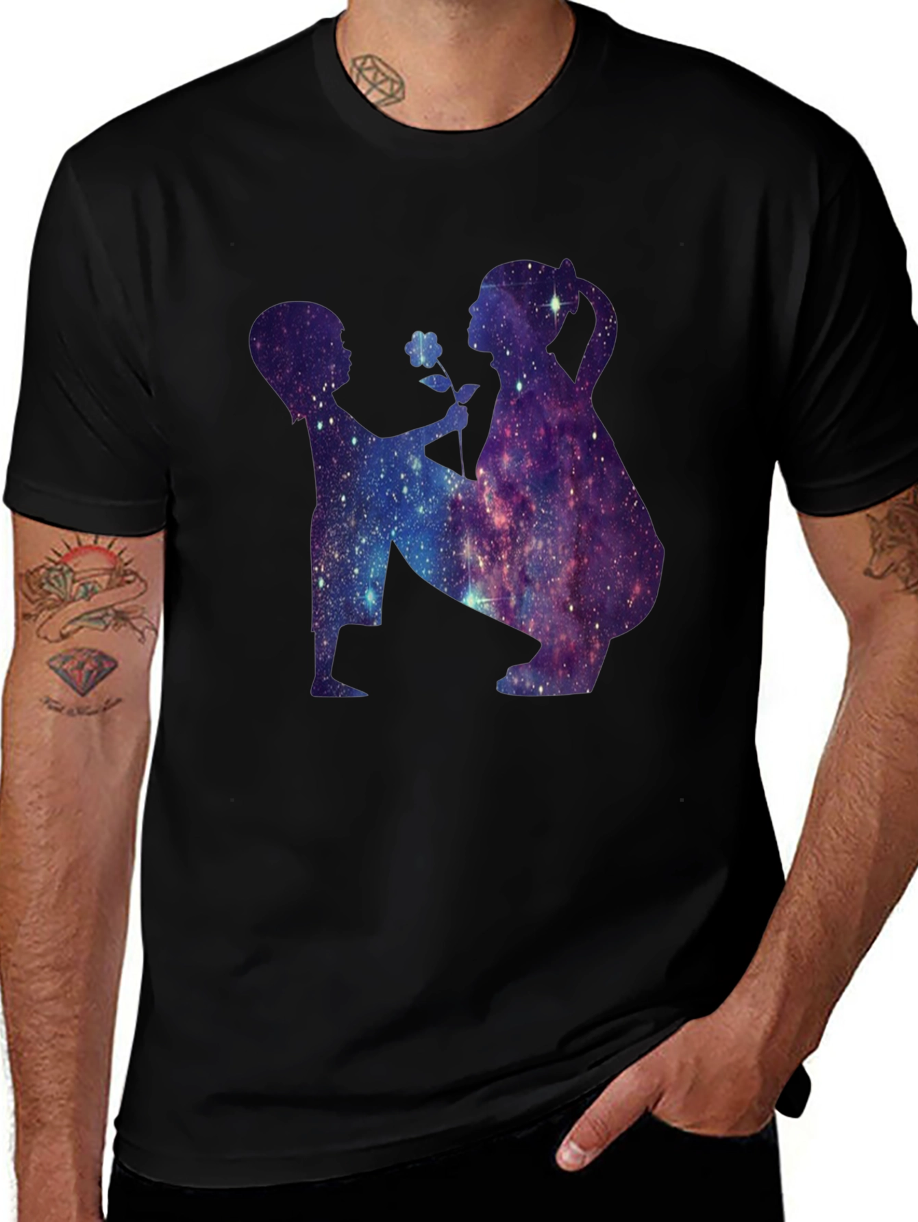 Cosmic Silhouette Black T-Shirt